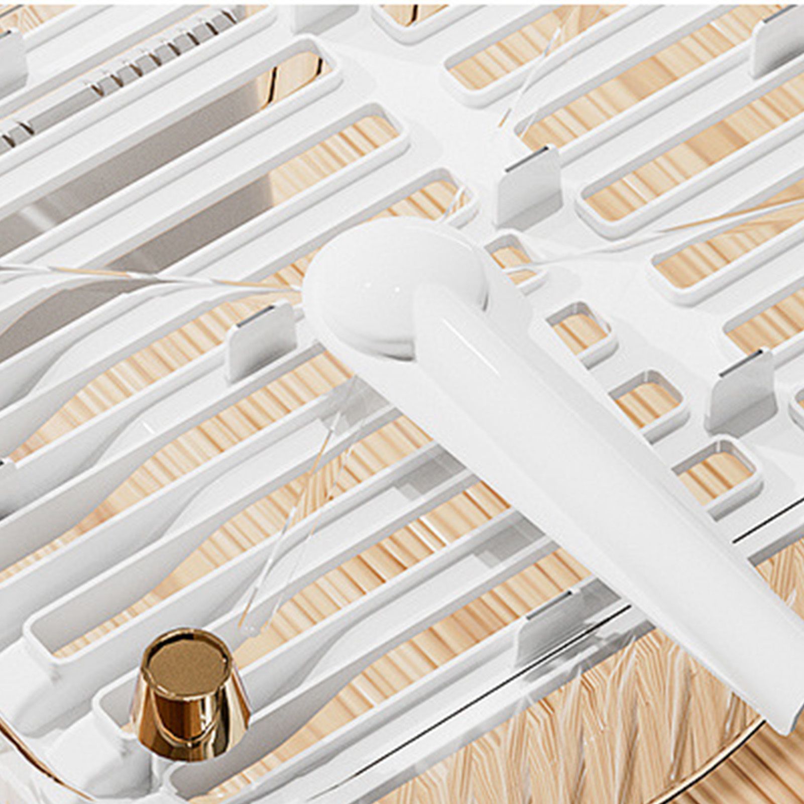 Dish Drying Rack Plastic Visualize Diversion Effluent Dish Diversion Rack for Chopsticks Bowl Plate Spoon Transparent White - Image 6