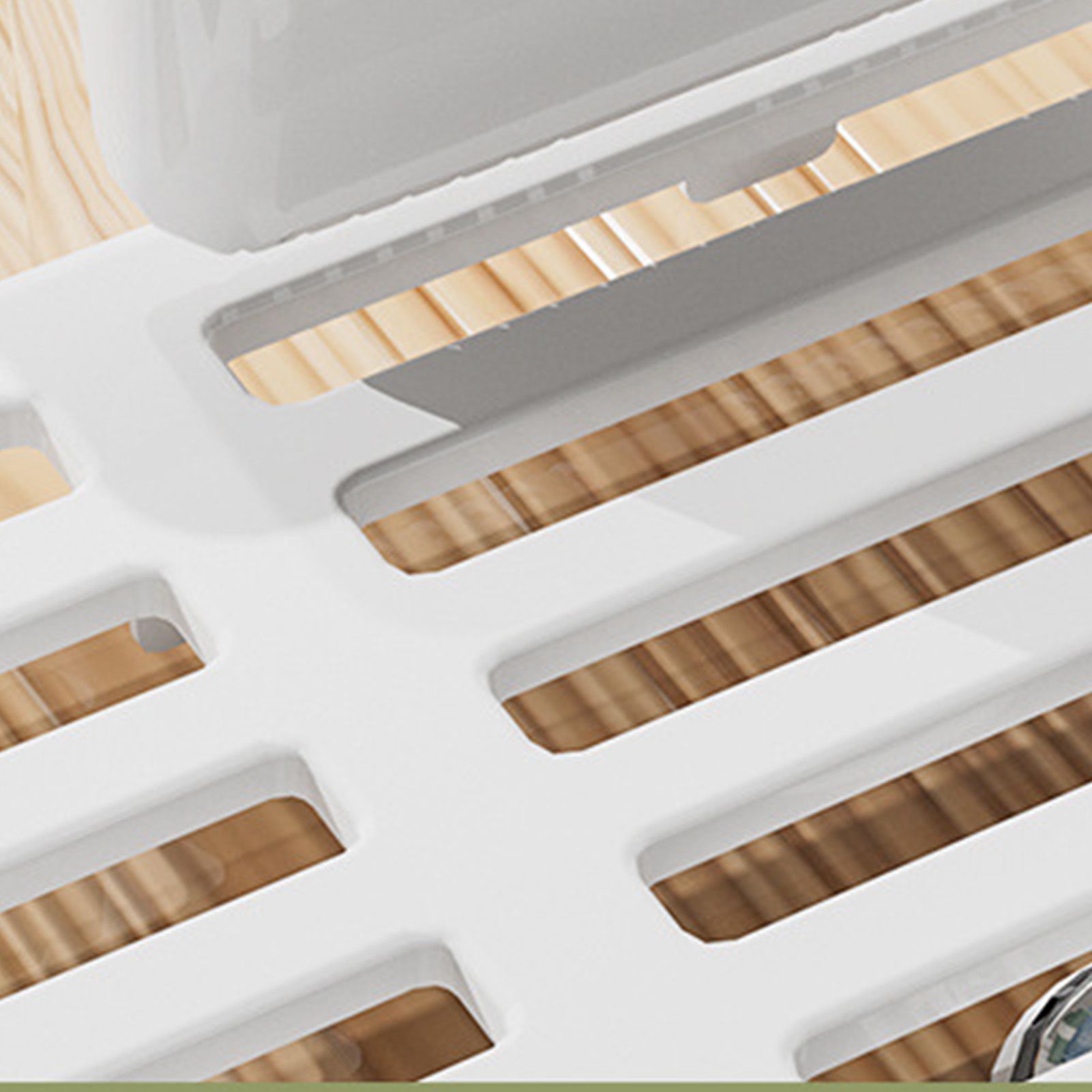 Dish Drying Rack Plastic Visualize Diversion Effluent Dish Diversion Rack for Chopsticks Bowl Plate Spoon Transparent White - Image 7
