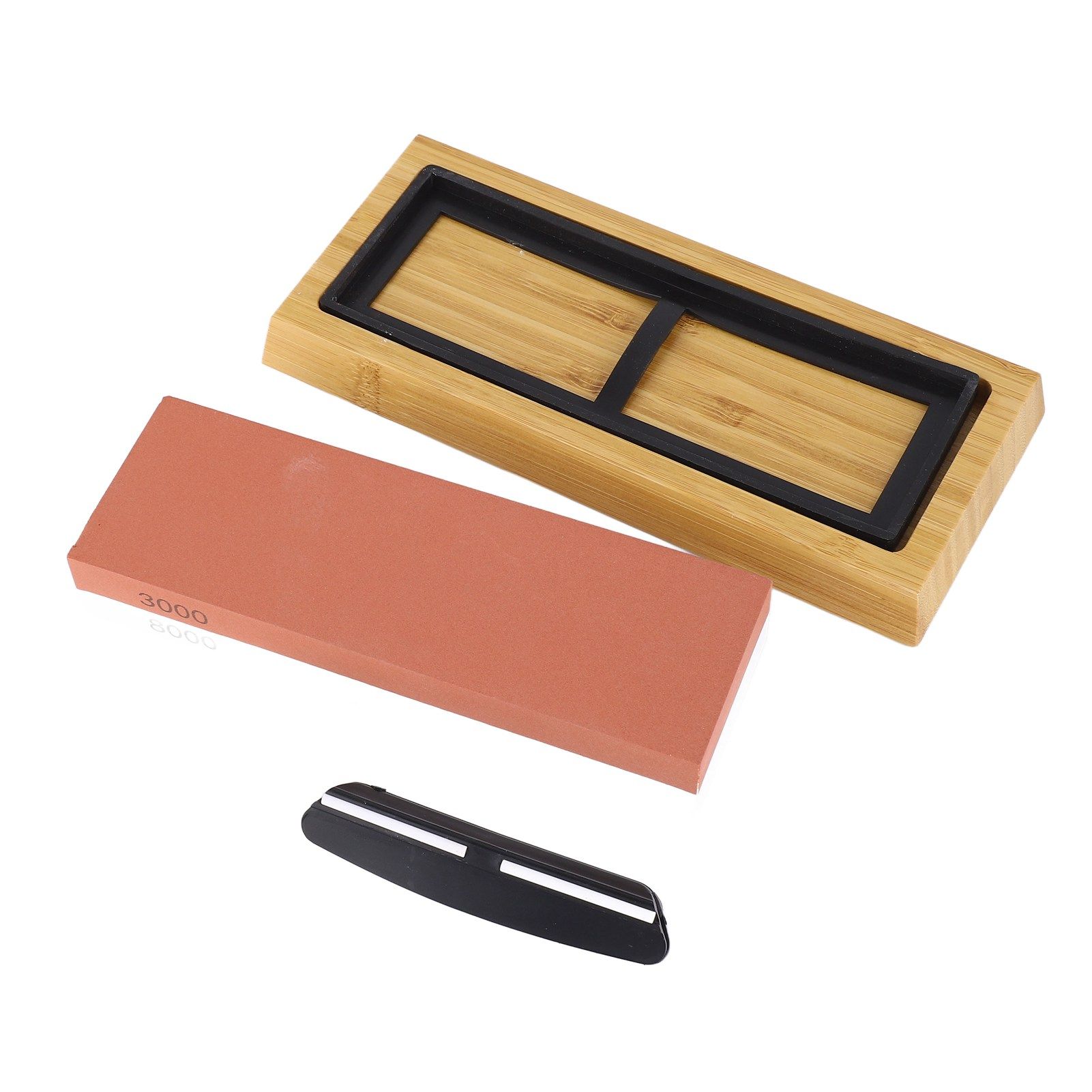 Knife Sharpening Stone 3000 8000 Grit Red White Dual Sided Wooden Base Whetstone for Kitchen Home Restaurant - Image 3