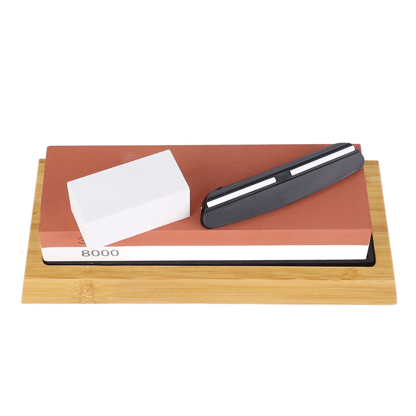 Knife Sharpening Stone 3000 8000 Grit Red White Dual Sided Wooden Base Whetstone for Kitchen Home Restaurant - Image 4