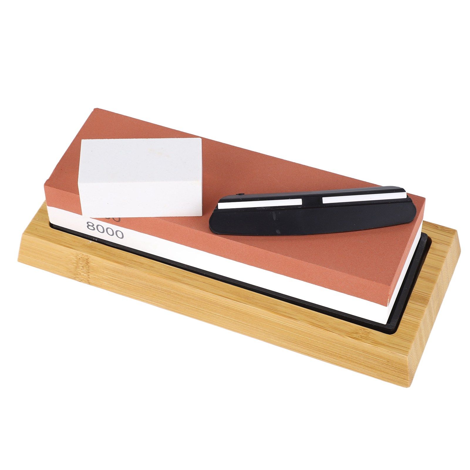 Knife Sharpening Stone 3000 8000 Grit Red White Dual Sided Wooden Base Whetstone for Kitchen Home Restaurant - Image 6