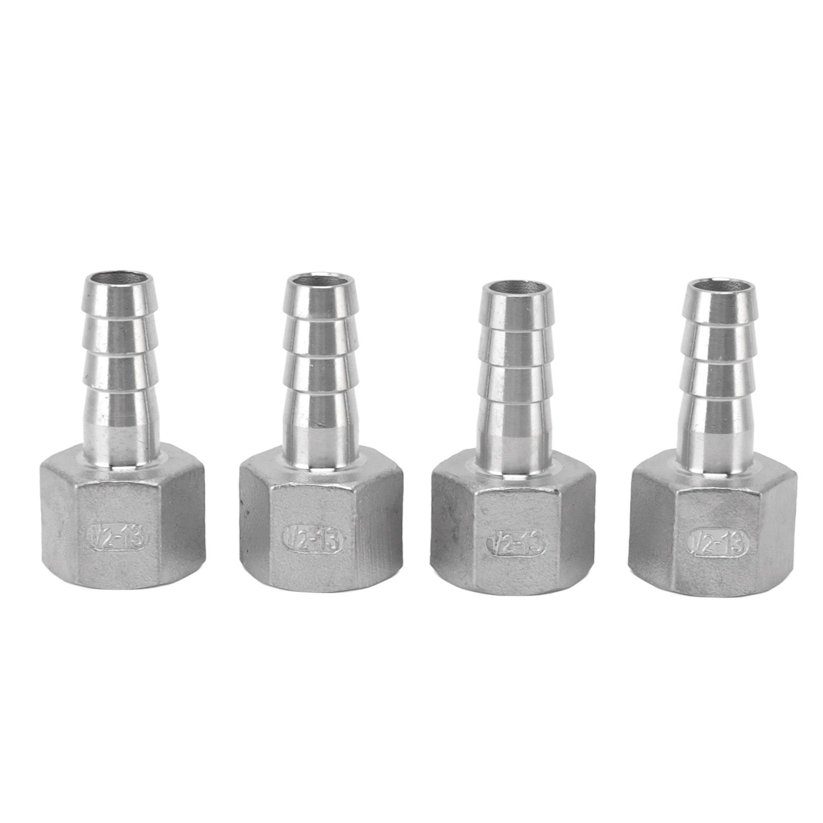 4pcs 13mm 1/2in Hose Barb Connector Hose Barb Coupler Stainless Steel Pipe Fitting for Beer Cooler - Image 1