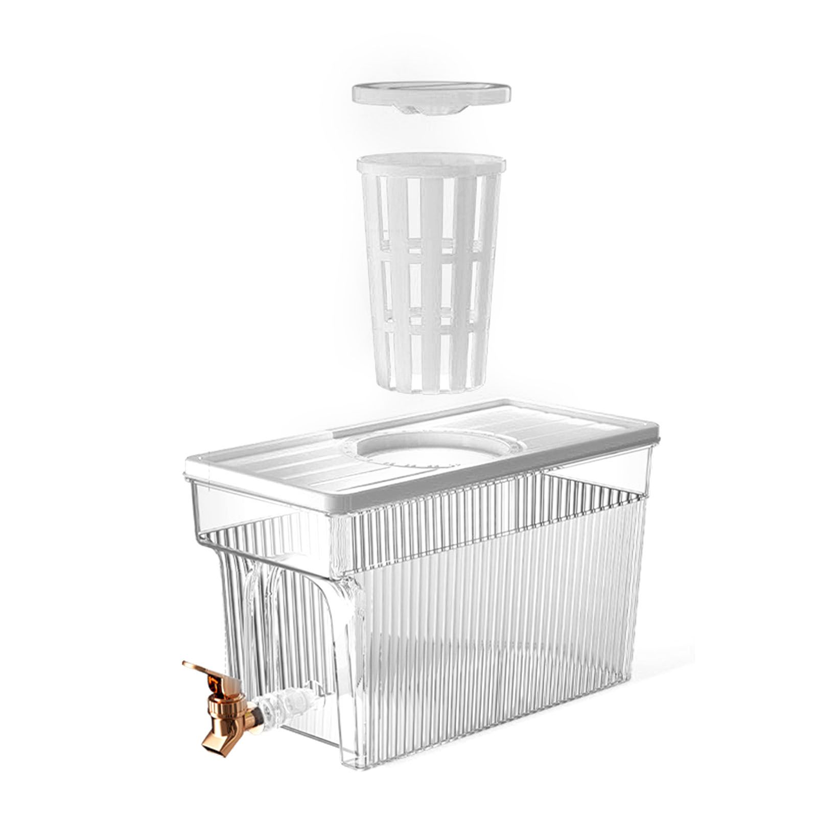 Cold Kettle with Faucet 3L PET Refrigerator Water Filter Dispenser Drink Container for Home Party White - Image 3