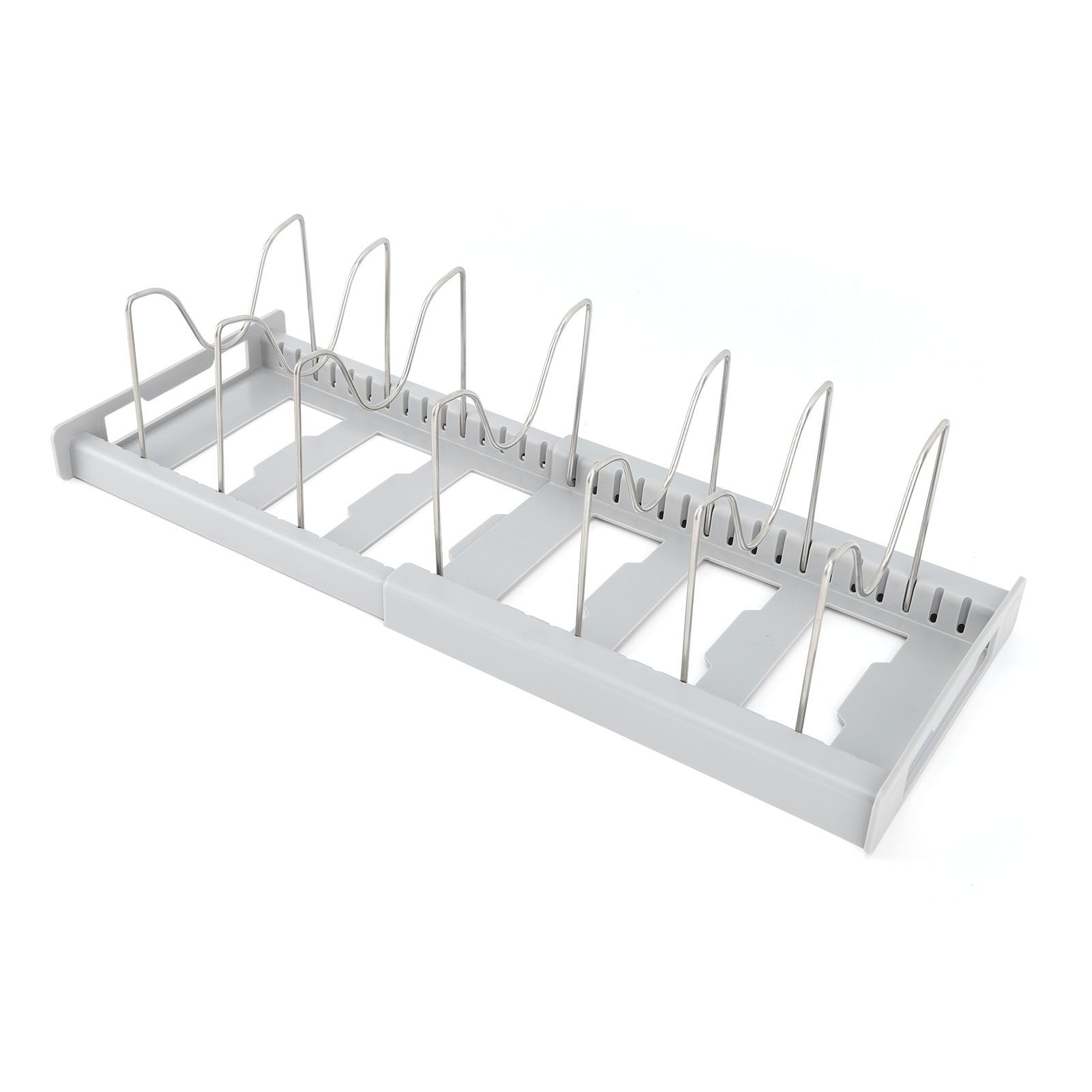 Expandable Pot Organizer Anti Slip Size Adjustable Multi Use Pot Lid Holder for Kitchen Canteen Grey - Image 3