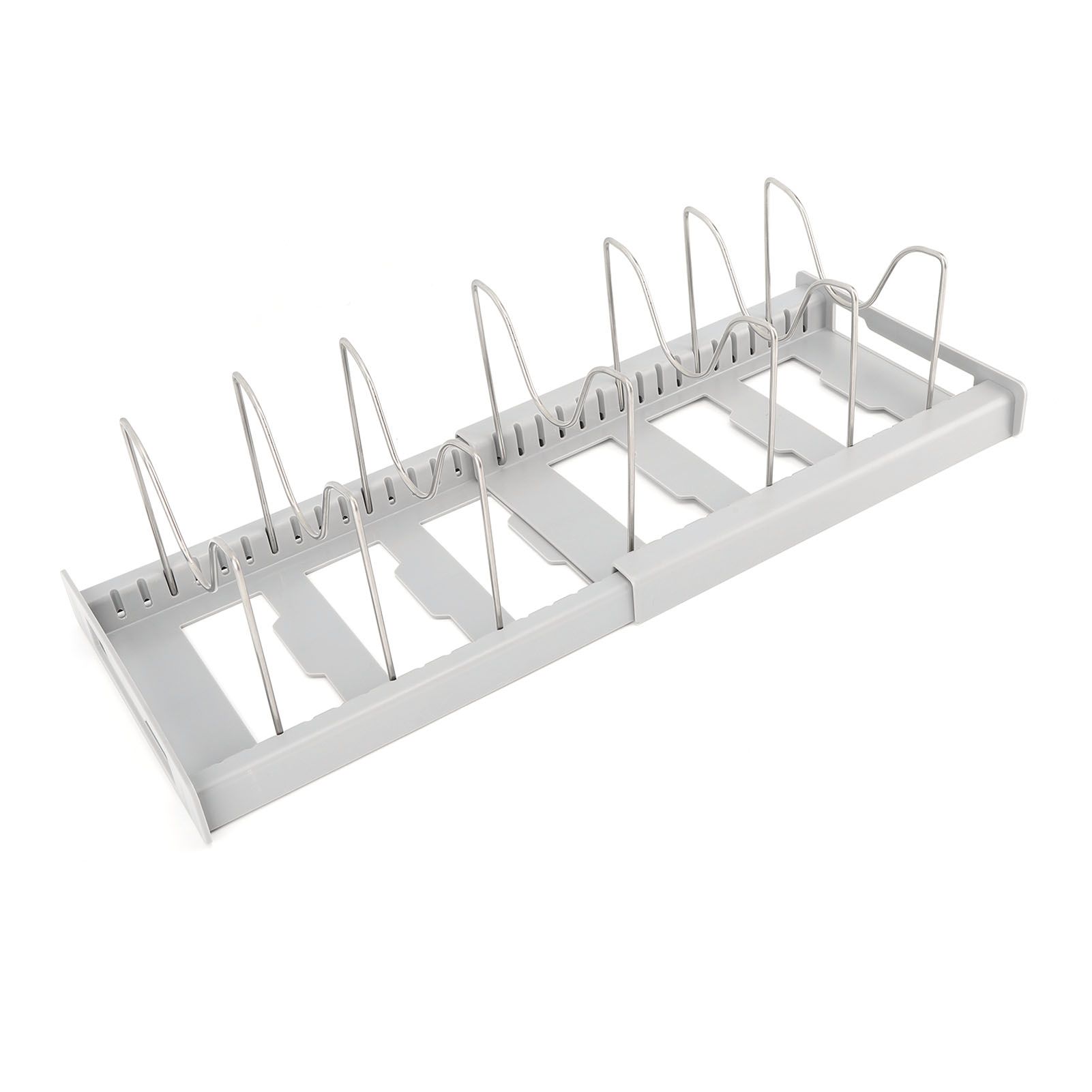 Expandable Pot Organizer Anti Slip Size Adjustable Multi Use Pot Lid Holder for Kitchen Canteen Grey - Image 4