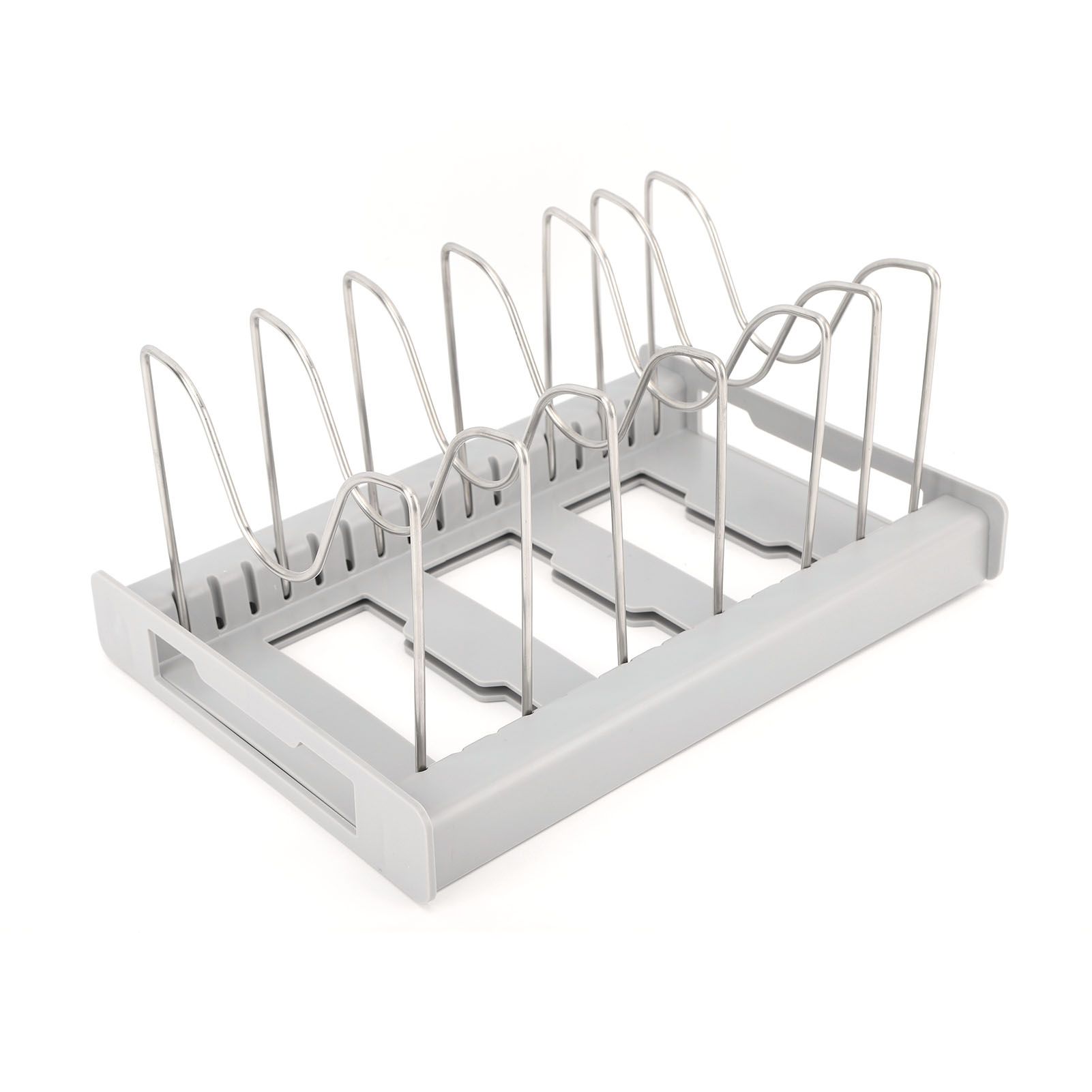 Expandable Pot Organizer Anti Slip Size Adjustable Multi Use Pot Lid Holder for Kitchen Canteen Grey - Image 6