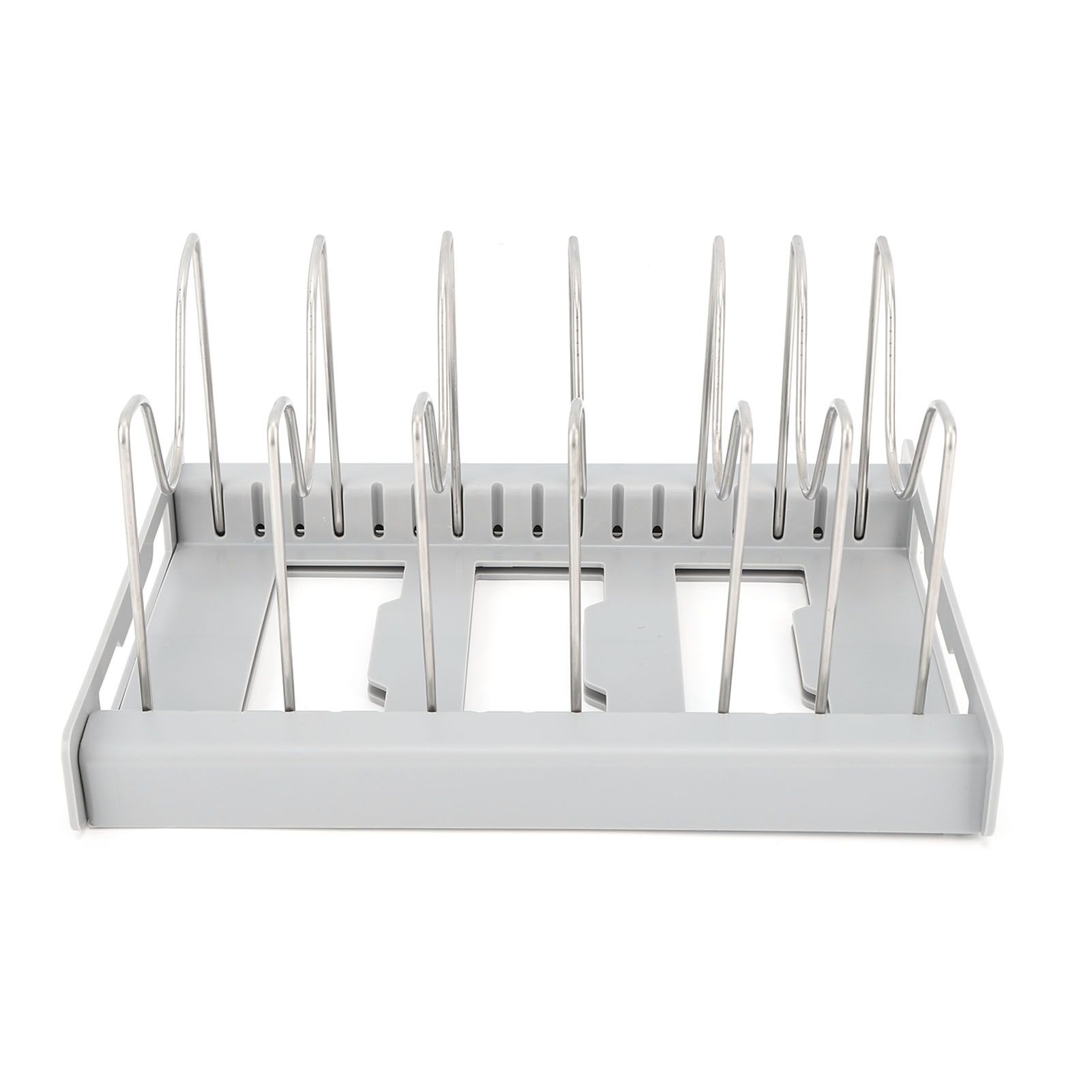 Expandable Pot Organizer Anti Slip Size Adjustable Multi Use Pot Lid Holder for Kitchen Canteen Grey - Image 8