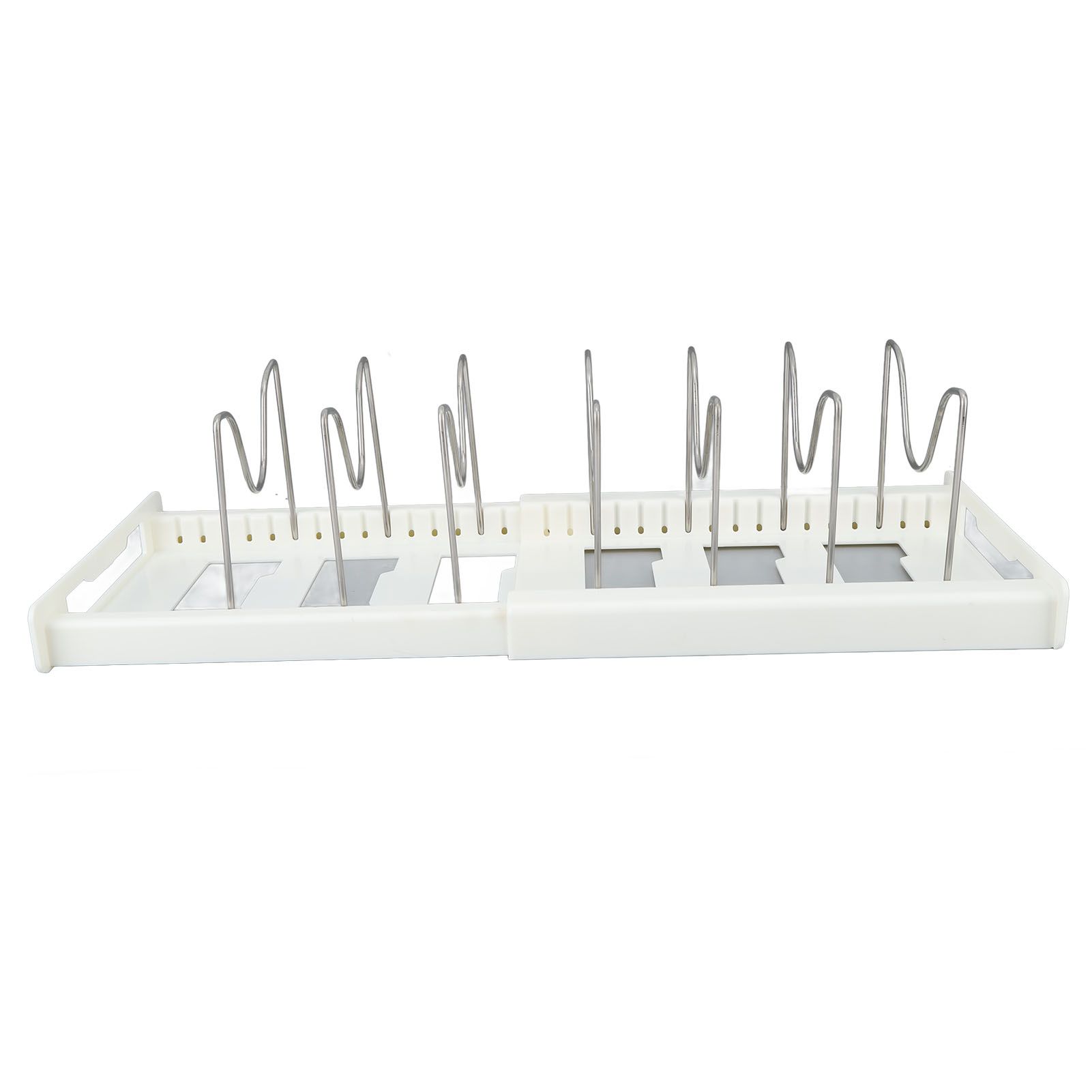 Expandable Pot Organizer Anti Slip Size Adjustable Multi Use Pot Lid Holder for Kitchen Canteen White - Image 4