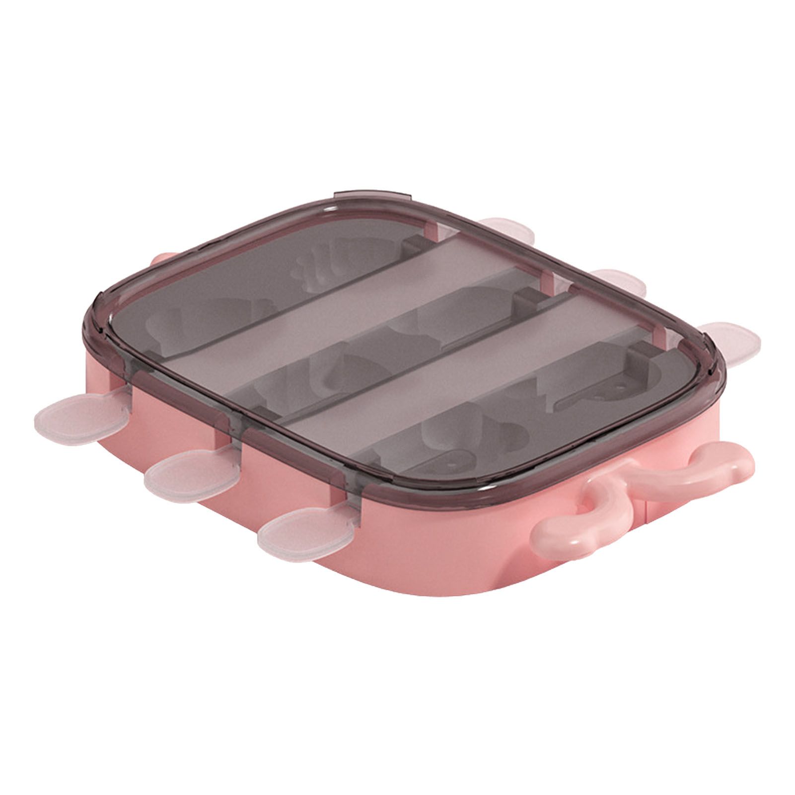 6 Cavities Ice Pop Molds Reusable Silicone Ice Pop Moulds Easy Release Homemade DIY Frozen Ice Cream Mold for Kids Adults Pink - Image 1