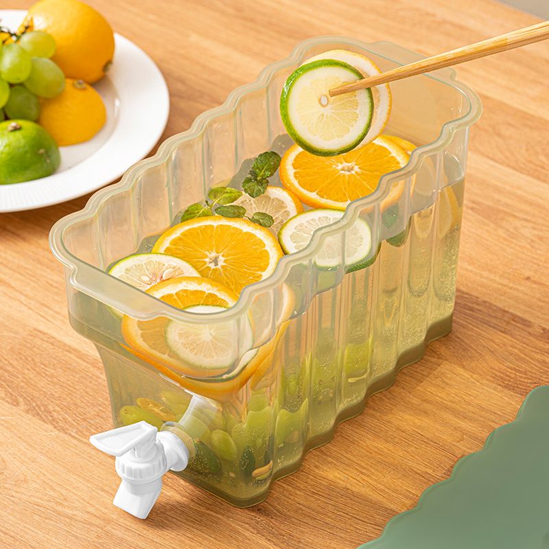 Cold Water Kettle with Faucet PP Sealed Preservation Refrigerator Cold Kettle For Fruit Tea Flower Tea Milk Tea Water Green - Image 5