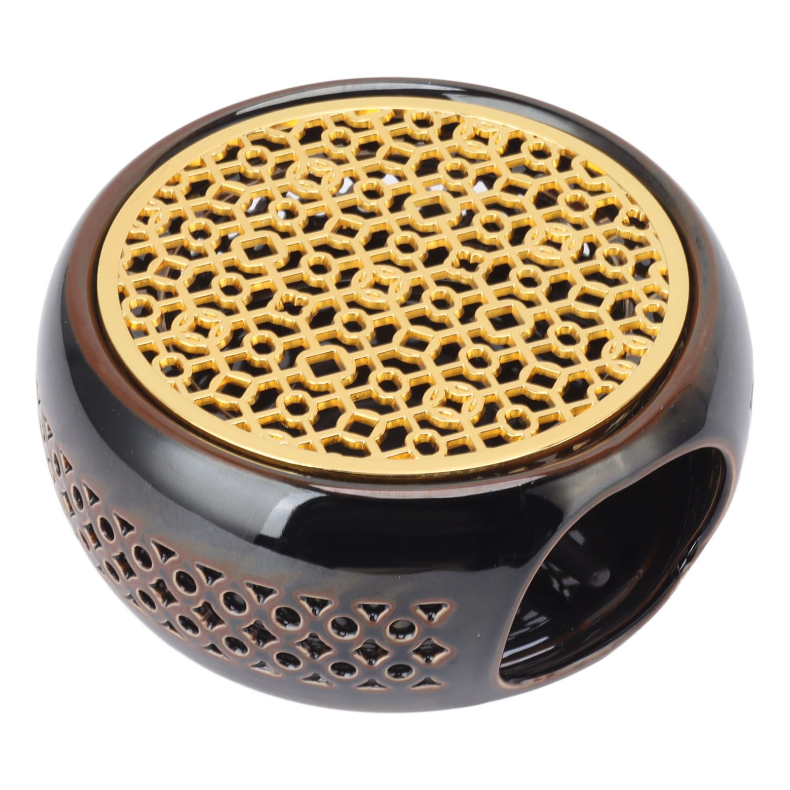 Bronze Brown Tea Light Teapot Warmer Hollow Concave Looking Ceramic Tea Tealight Coffee Heater - Image 4