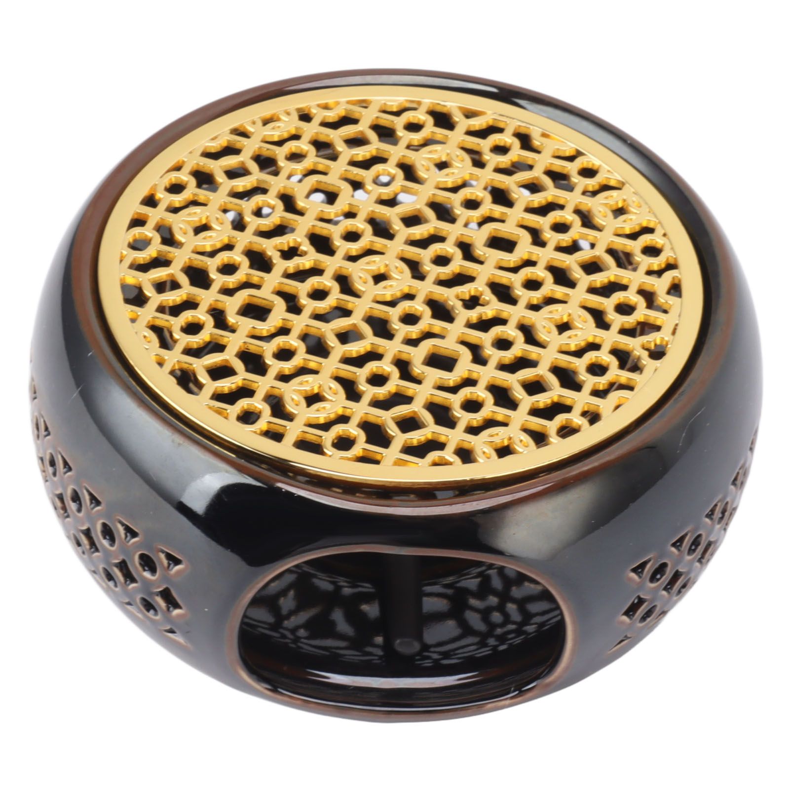 Bronze Brown Tea Light Teapot Warmer Hollow Concave Looking Ceramic Tea Tealight Coffee Heater - Image 5