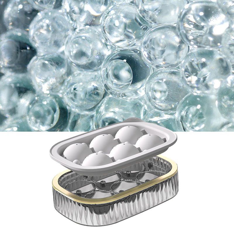 Ice Ball Maker Round Ice Cube Mold Tray for Home Bar Cocktails Bourbon Whiskey Drink Six Balls - White - Image 6