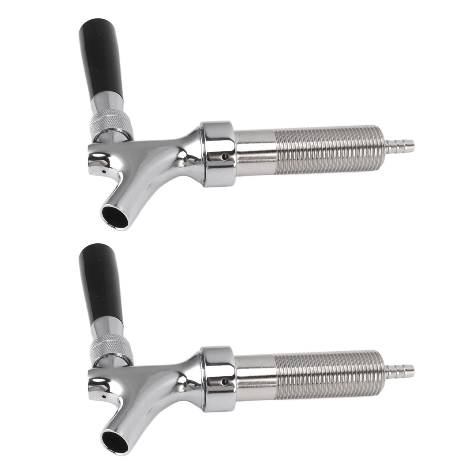 2 Set Beer Tap Stainless Steel Good Sealing 4‑1/8inch Shank 1/4 Barb Beer Faucet G1/2 Thread - Image 6
