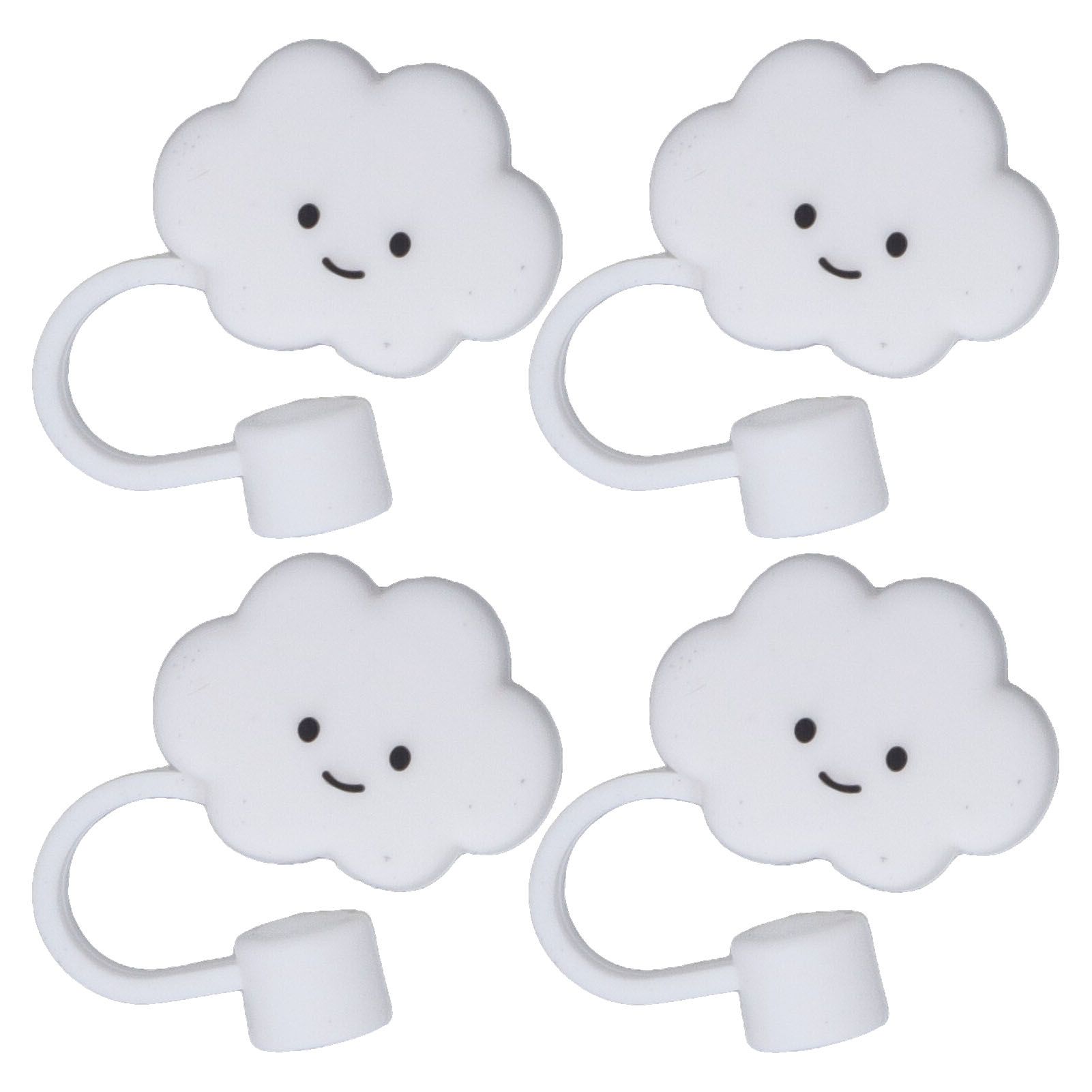 Straw Covers Dustproof Decorative Splash Proof Odorless Reusable Straw Toppers for Party ShoppingTravelling Camping 4 Cloud Straw Caps - Image 1