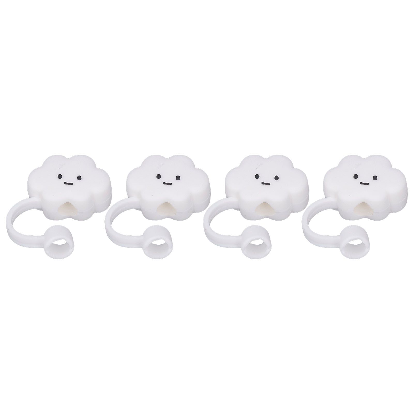 Straw Covers Dustproof Decorative Splash Proof Odorless Reusable Straw Toppers for Party ShoppingTravelling Camping 4 Cloud Straw Caps - Image 2