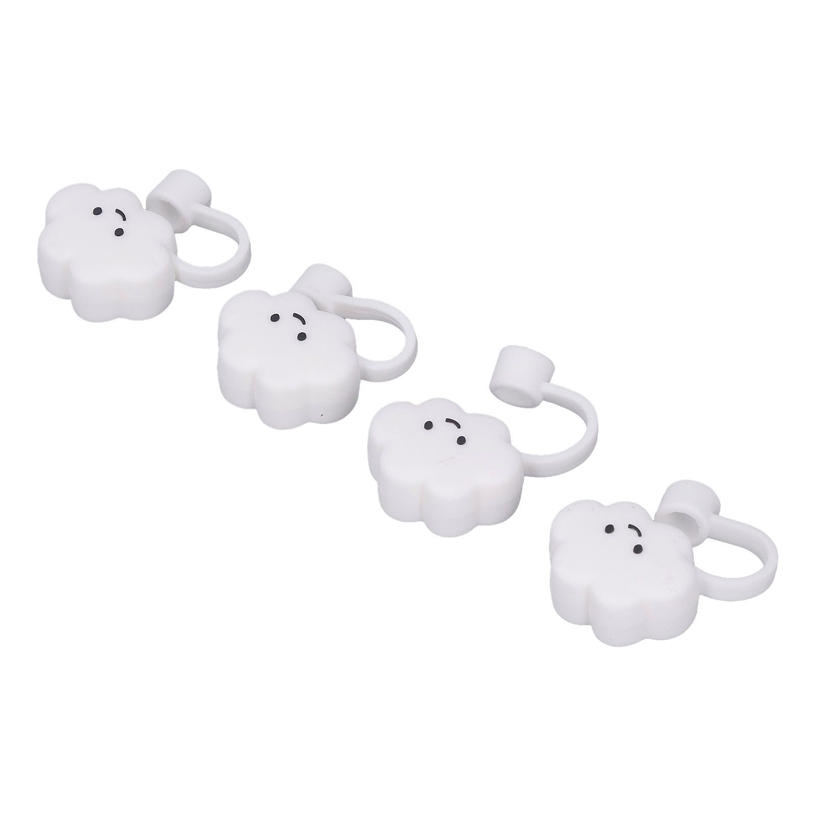 Straw Covers Dustproof Decorative Splash Proof Odorless Reusable Straw Toppers for Party ShoppingTravelling Camping 4 Cloud Straw Caps - Image 6