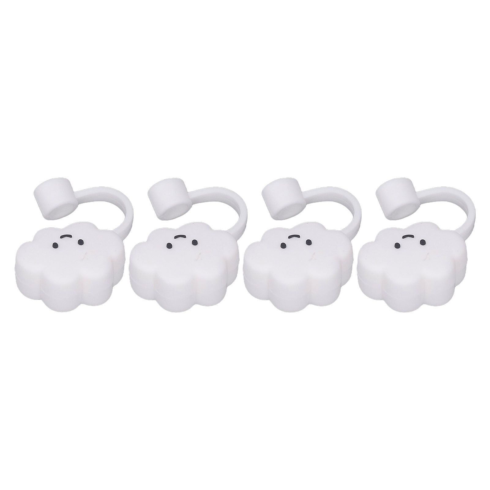 Straw Covers Dustproof Decorative Splash Proof Odorless Reusable Straw Toppers for Party ShoppingTravelling Camping 4 Cloud Straw Caps - Image 7