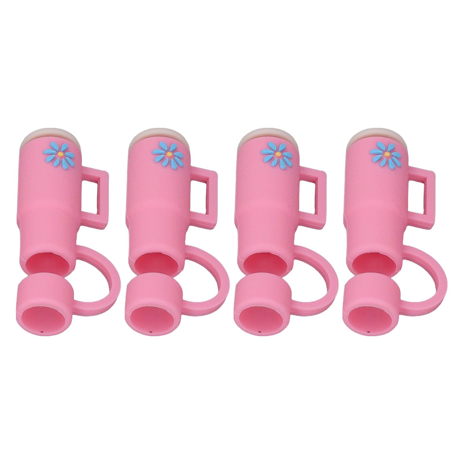 Straw Covers Dustproof Decorative Splash Proof Odorless Reusable Straw Toppers for Party ShoppingTravelling Camping 4 Cup Straw Caps - Image 2