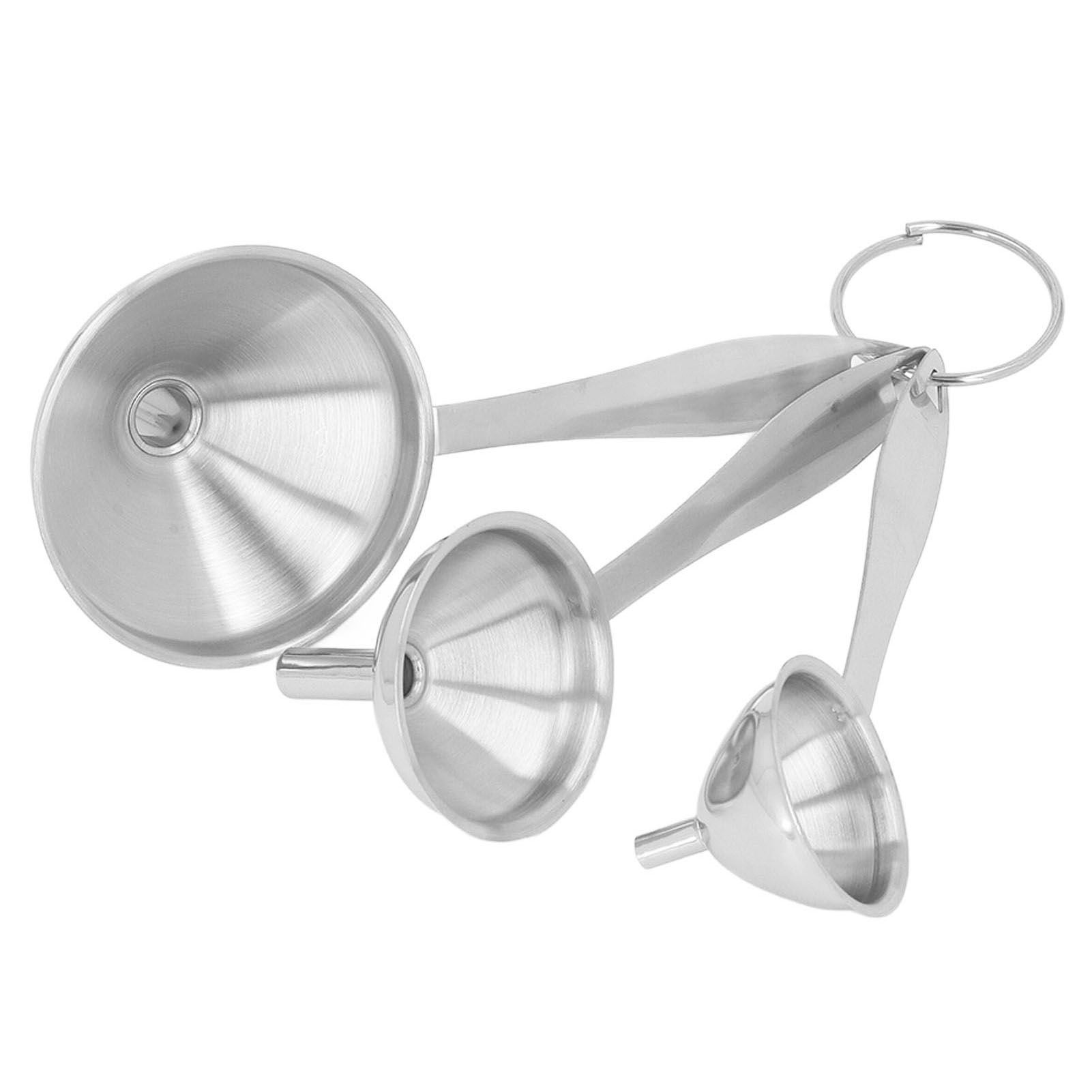 3PCS Small Funnels Stainless Steel Multifunctional Mini Filling Funnel Kit for Transferring Essential Oils Liquid Fluid - Image 1