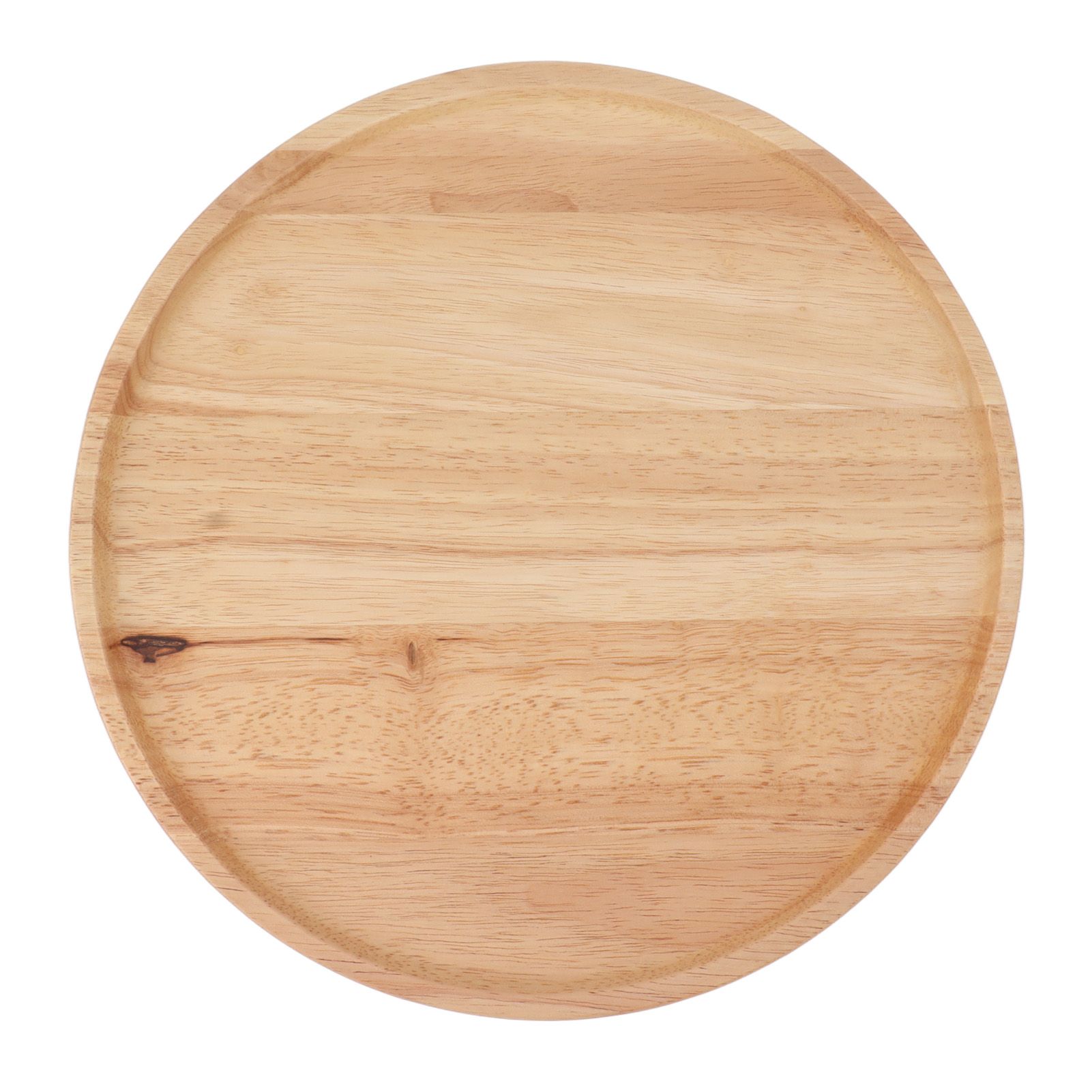 Round Wood Tray 30cm Simple Style Stable Serving Tray for Breakfast Pizza Fruit Snacks - Image 1