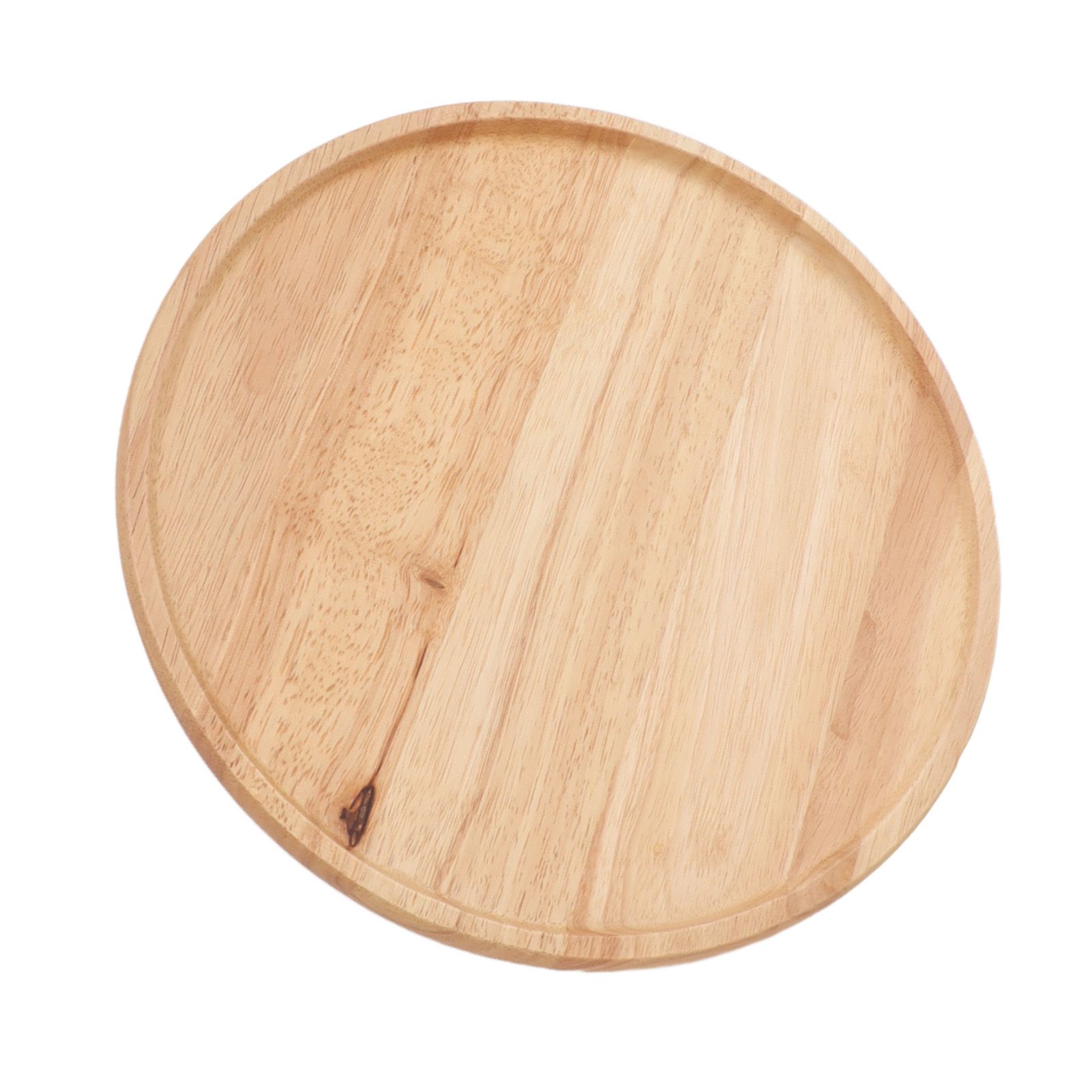 Round Wood Tray 30cm Simple Style Stable Serving Tray for Breakfast Pizza Fruit Snacks - Image 2