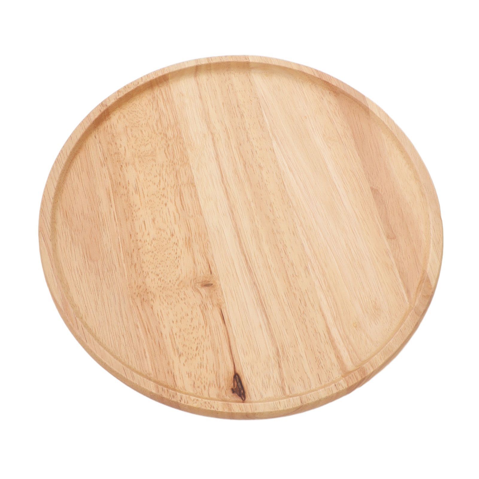 Round Wood Tray 30cm Simple Style Stable Serving Tray for Breakfast Pizza Fruit Snacks - Image 4