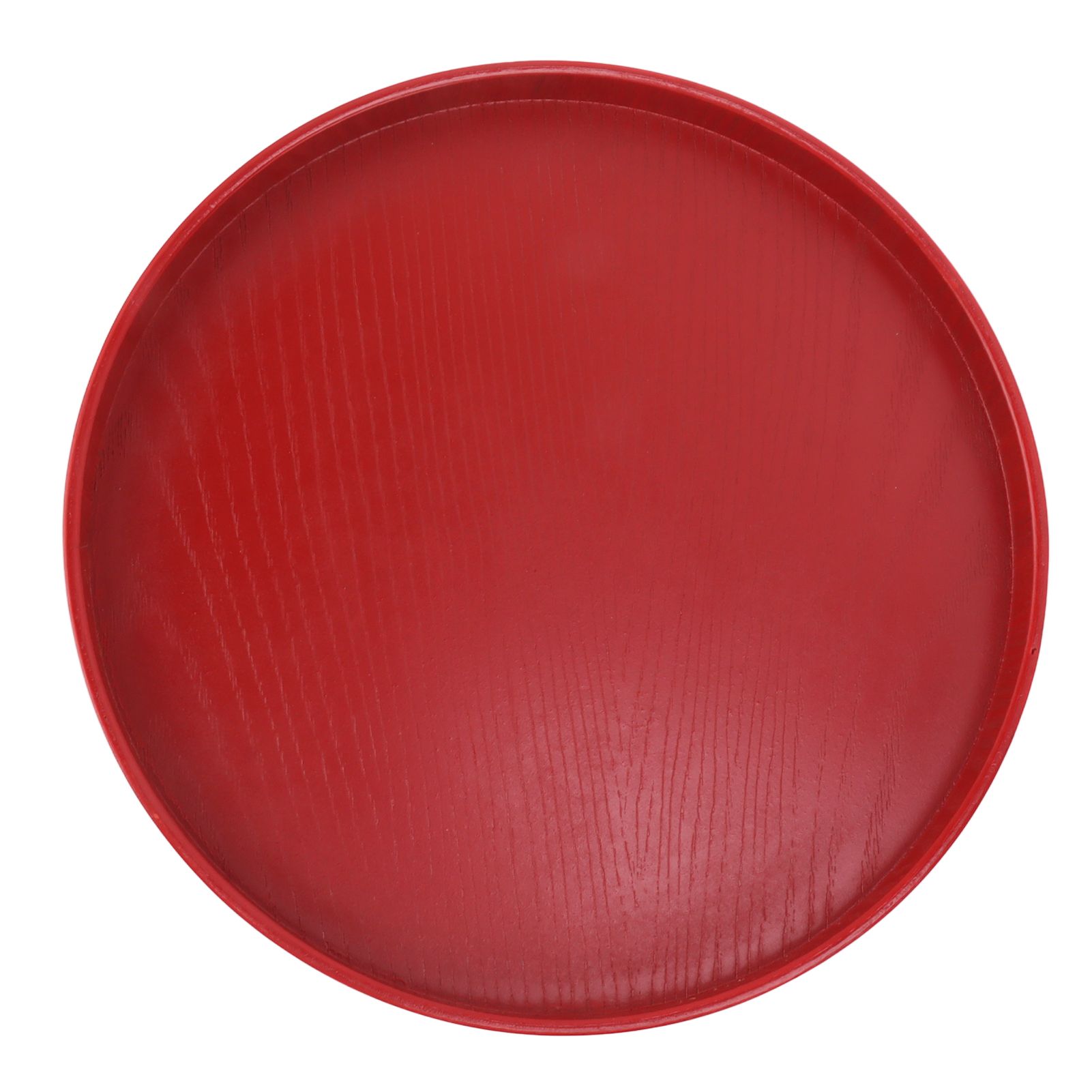 Tea Tray Wooden Wine Red Round Tea Plate Green Tea Baking Serving Plate for Home Tea House 24cm / 9.45in - Image 1