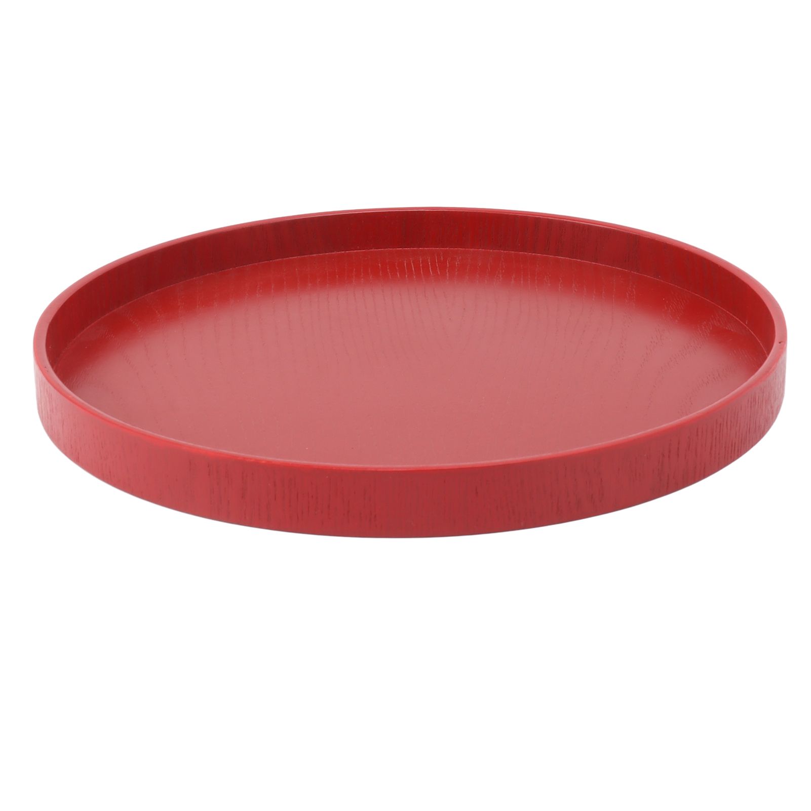 Tea Tray Wooden Wine Red Round Tea Plate Green Tea Baking Serving Plate for Home Tea House 24cm / 9.45in - Image 2