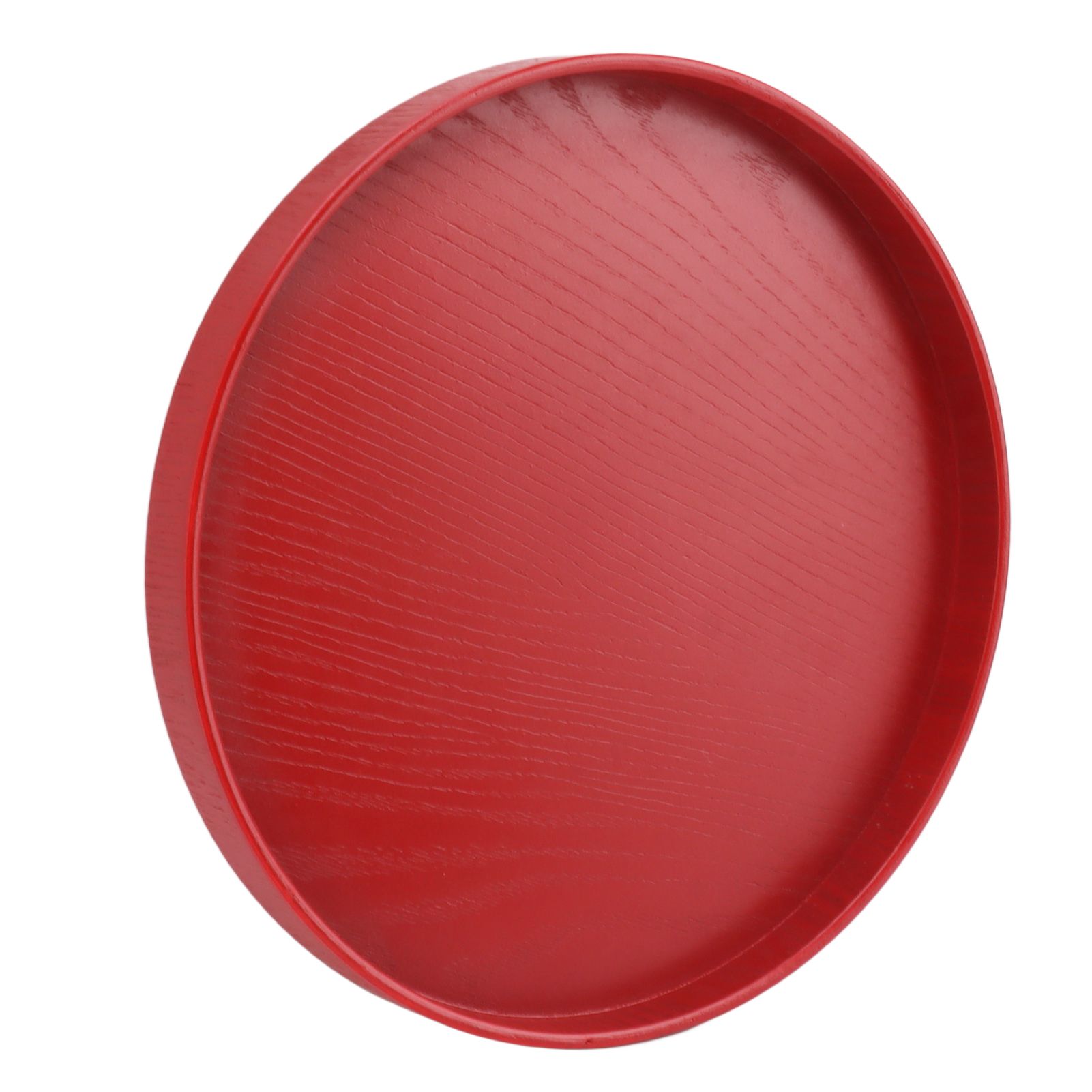 Tea Tray Wooden Wine Red Round Tea Plate Green Tea Baking Serving Plate for Home Tea House 24cm / 9.45in - Image 5