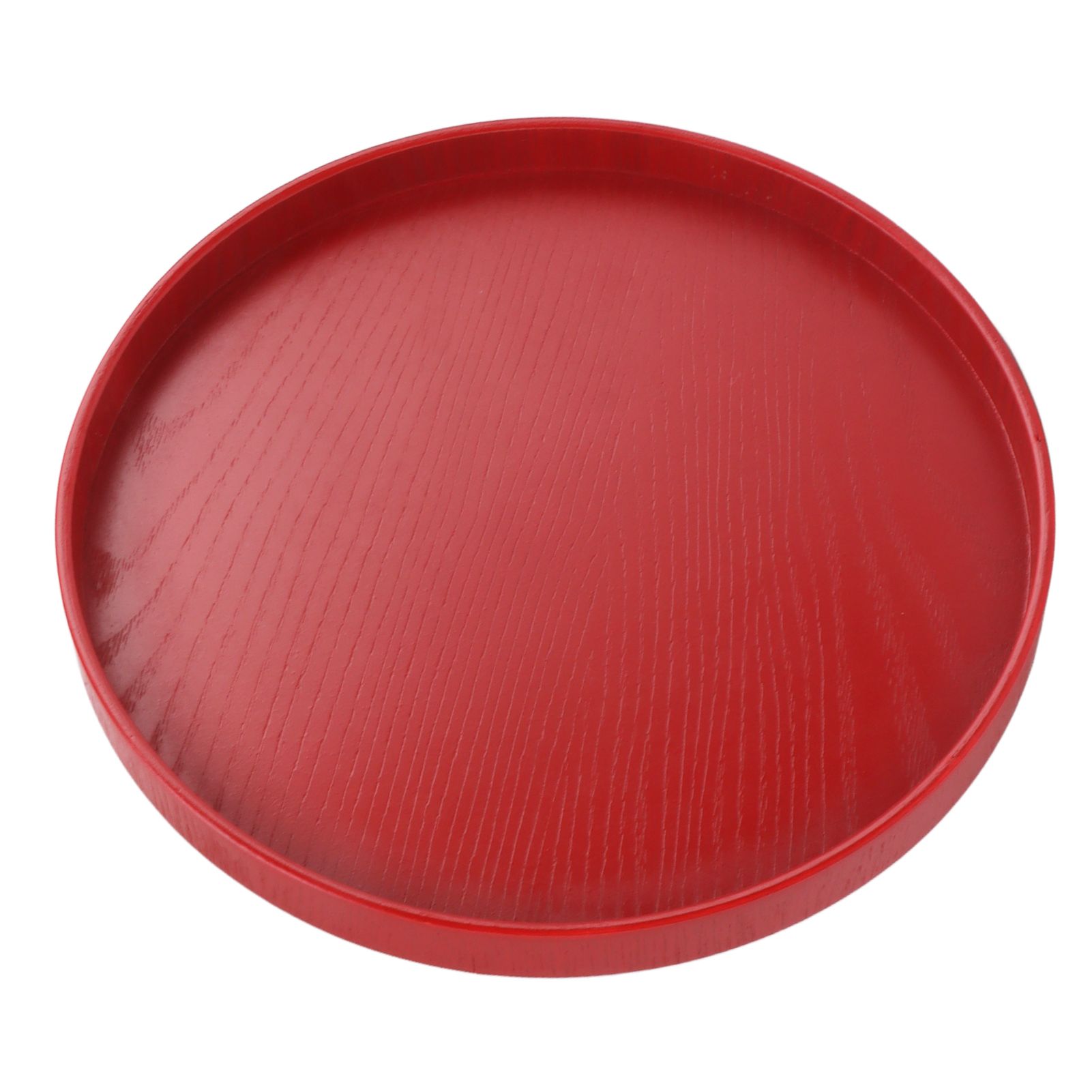 Tea Tray Wooden Wine Red Round Tea Plate Green Tea Baking Serving Plate for Home Tea House 27cm / 10.63in - Image 4