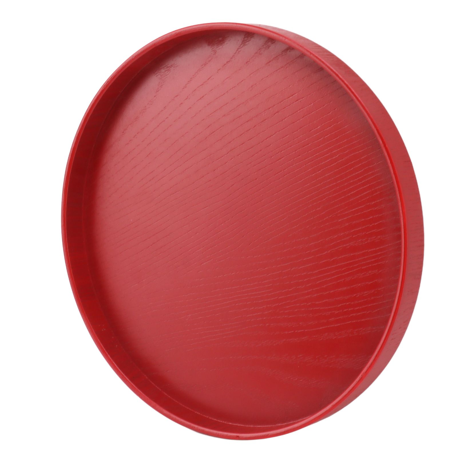 Tea Tray Wooden Wine Red Round Tea Plate Green Tea Baking Serving Plate for Home Tea House 27cm / 10.63in - Image 7