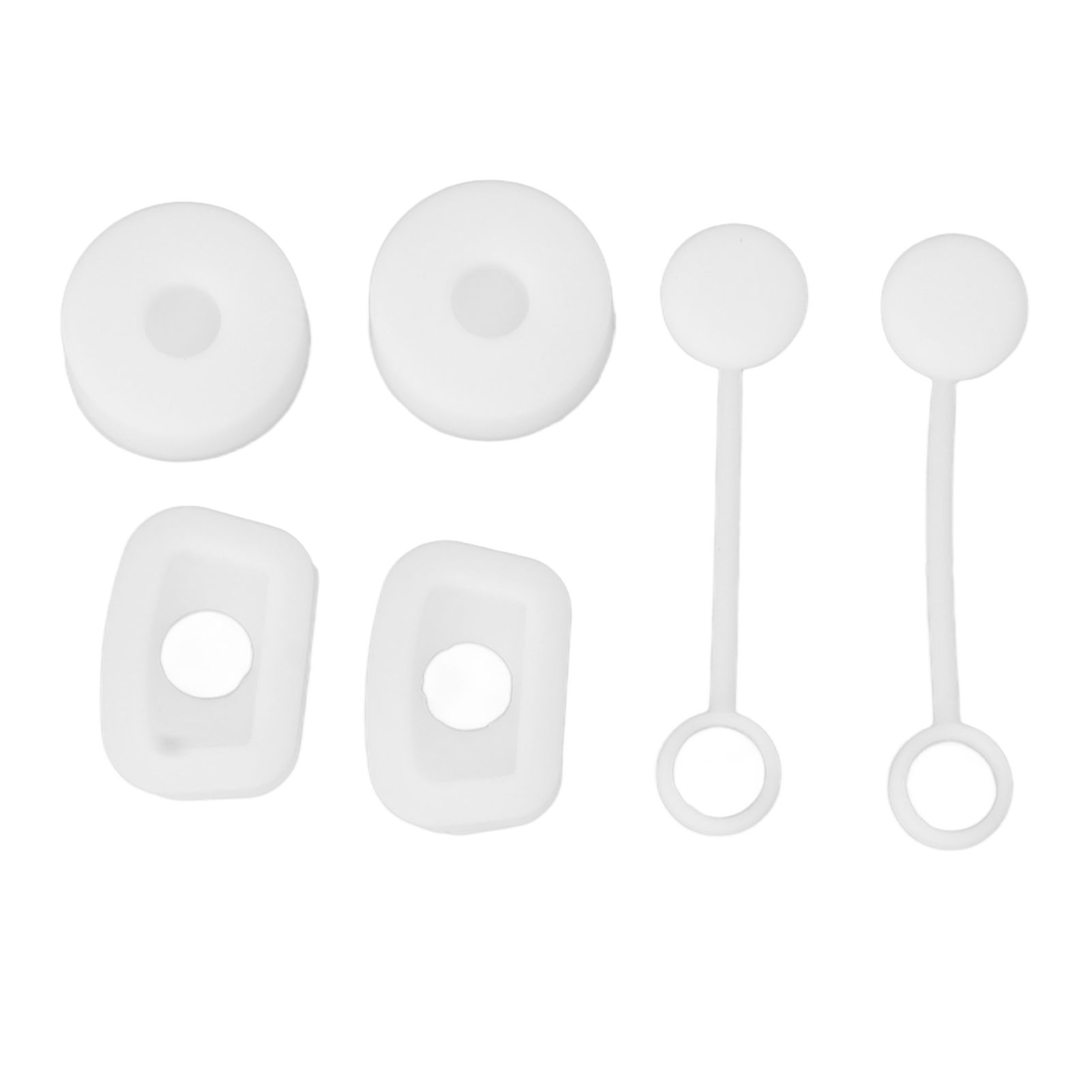 6PCS Cup Straw Stopper Sealed Reusable Straw Cover Cap Square Round Spill Stoppers Silicone Leak Stopper Set White - Image 1
