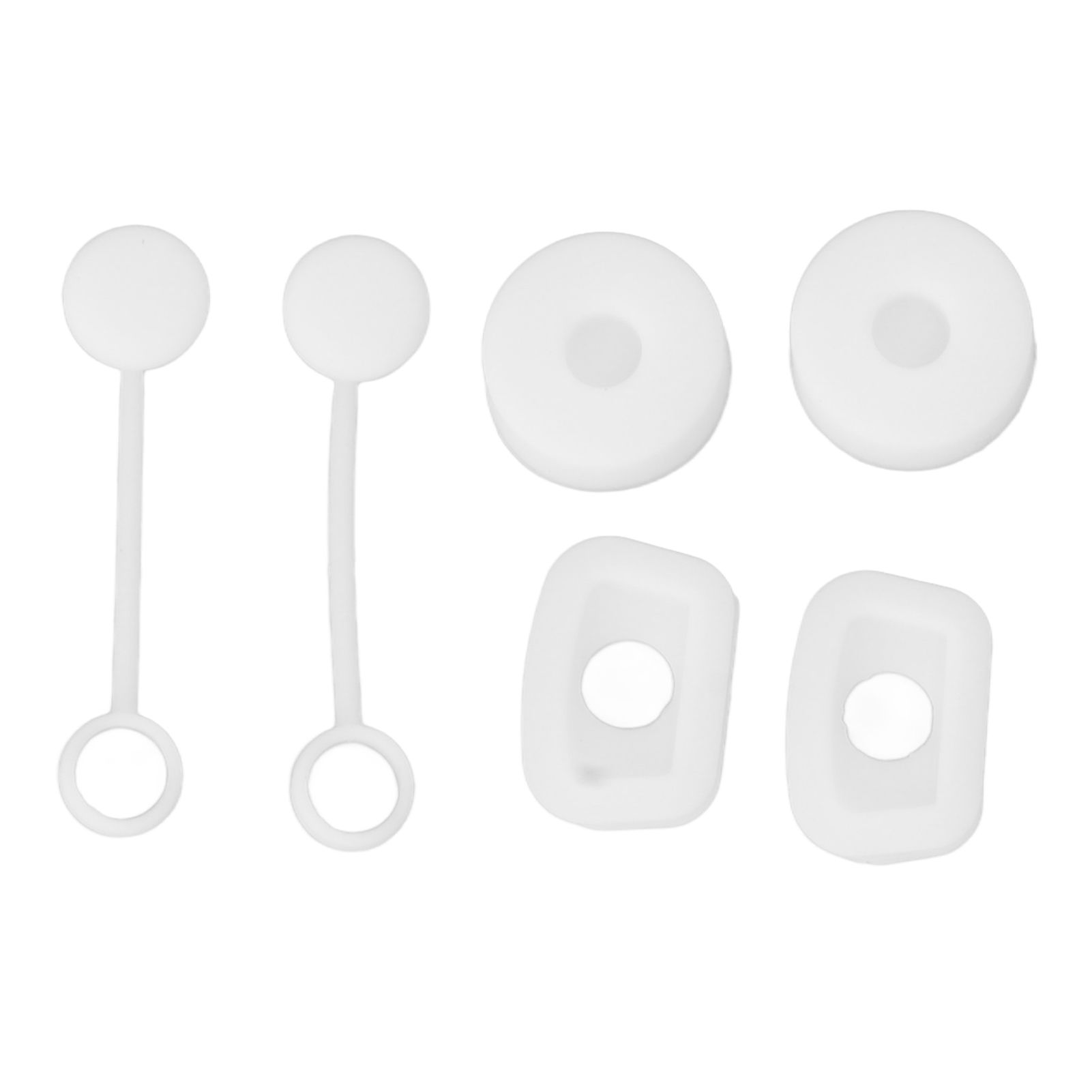 6PCS Cup Straw Stopper Sealed Reusable Straw Cover Cap Square Round Spill Stoppers Silicone Leak Stopper Set White - Image 2