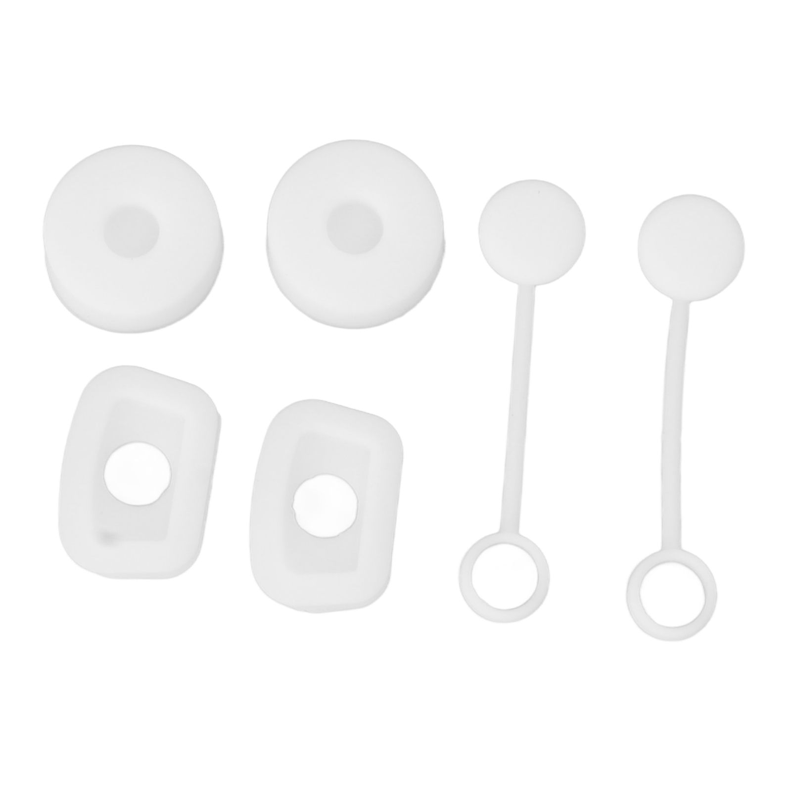 6PCS Cup Straw Stopper Sealed Reusable Straw Cover Cap Square Round Spill Stoppers Silicone Leak Stopper Set White - Image 3