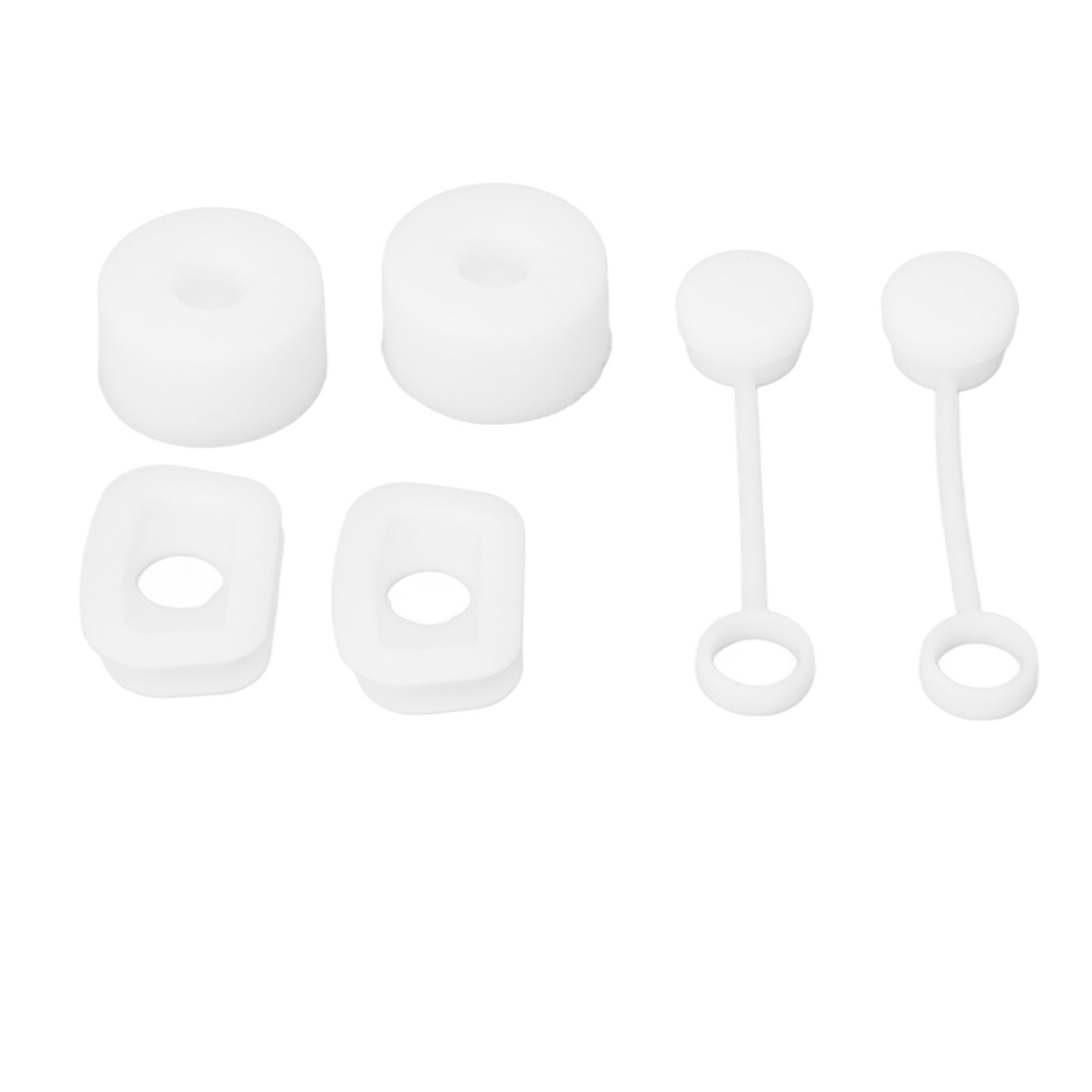 6PCS Cup Straw Stopper Sealed Reusable Straw Cover Cap Square Round Spill Stoppers Silicone Leak Stopper Set White - Image 5