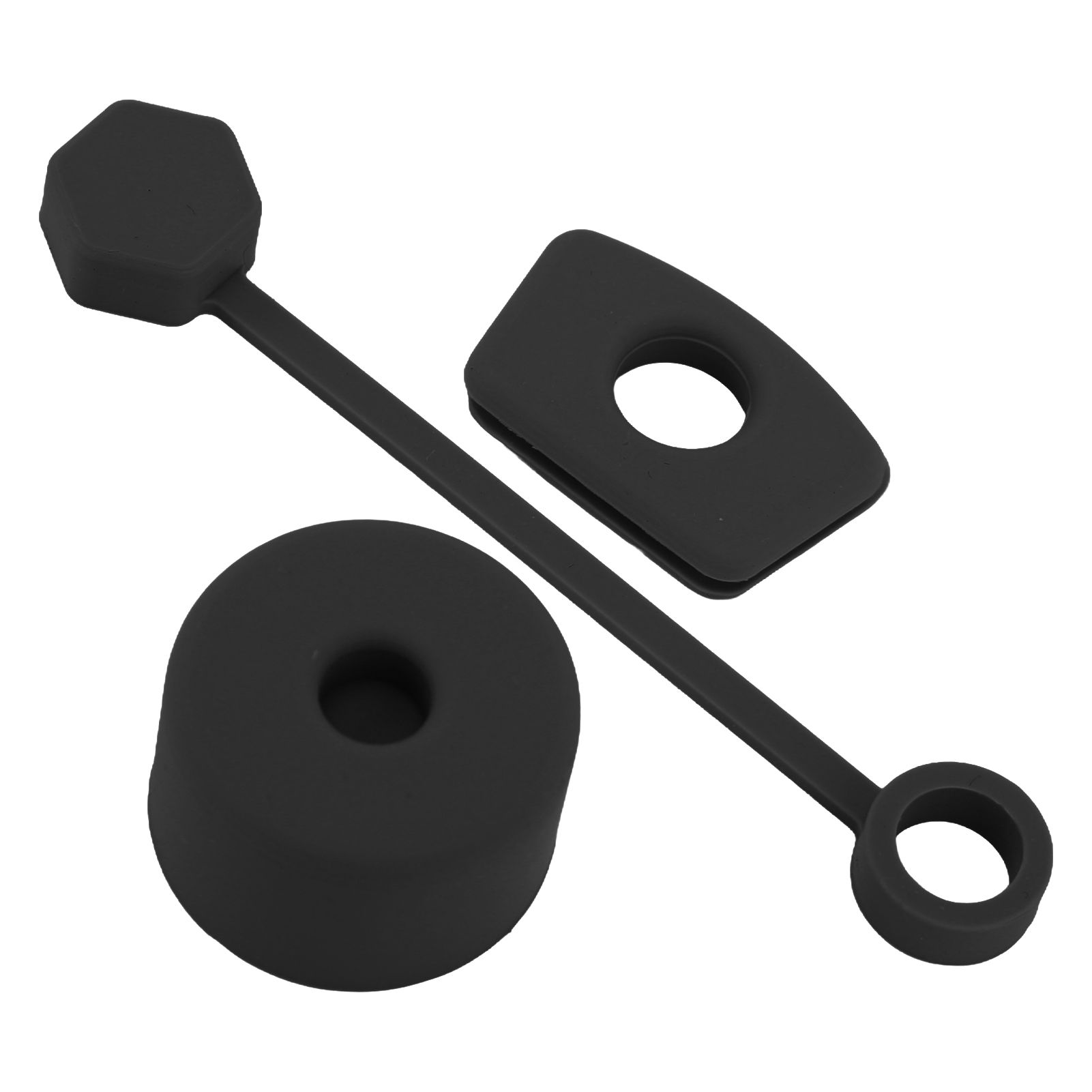 4 Set Silicone Spill Proof Stopper Set Tumbler Accessories Including Straw Cover Cap Square Leak Stopper Round Lid Stopper Plug Black - Image 6