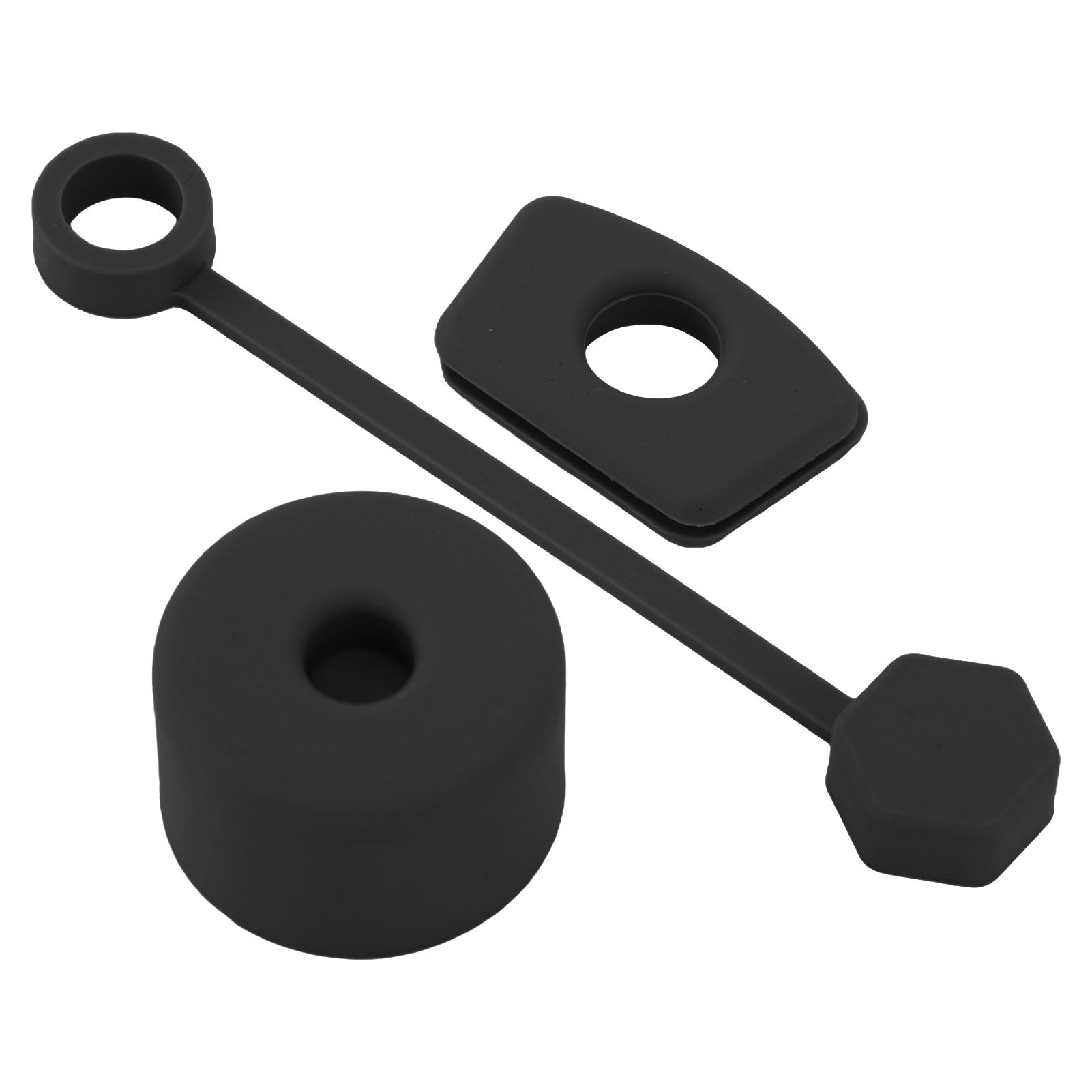 4 Set Silicone Spill Proof Stopper Set Tumbler Accessories Including Straw Cover Cap Square Leak Stopper Round Lid Stopper Plug Black - Image 7