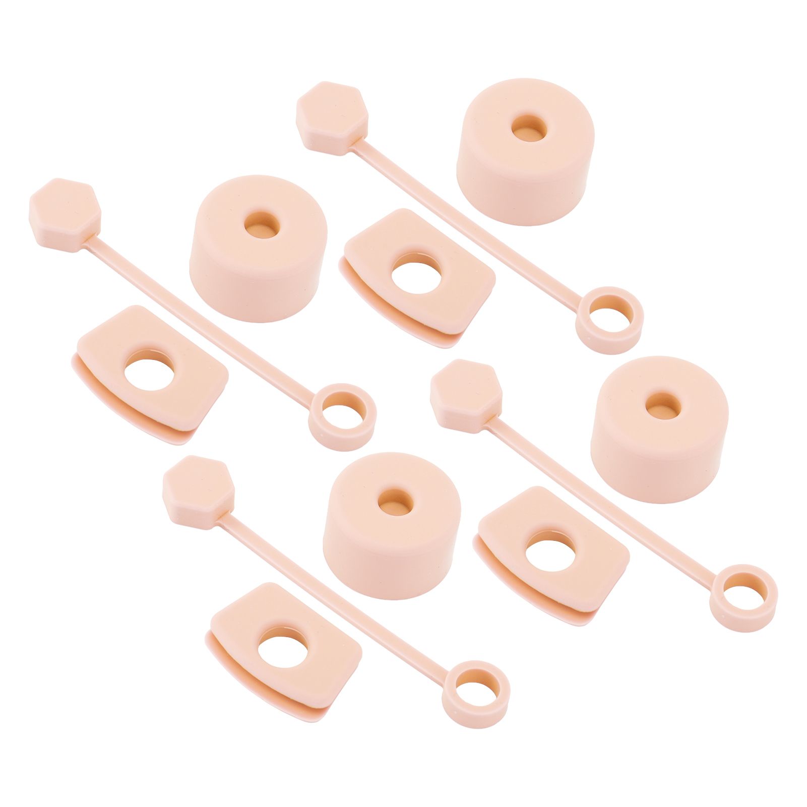 4 Set Silicone Spill Proof Stopper Set Tumbler Accessories Including Straw Cover Cap Square Leak Stopper Round Lid Stopper Plug Pink - Image 3