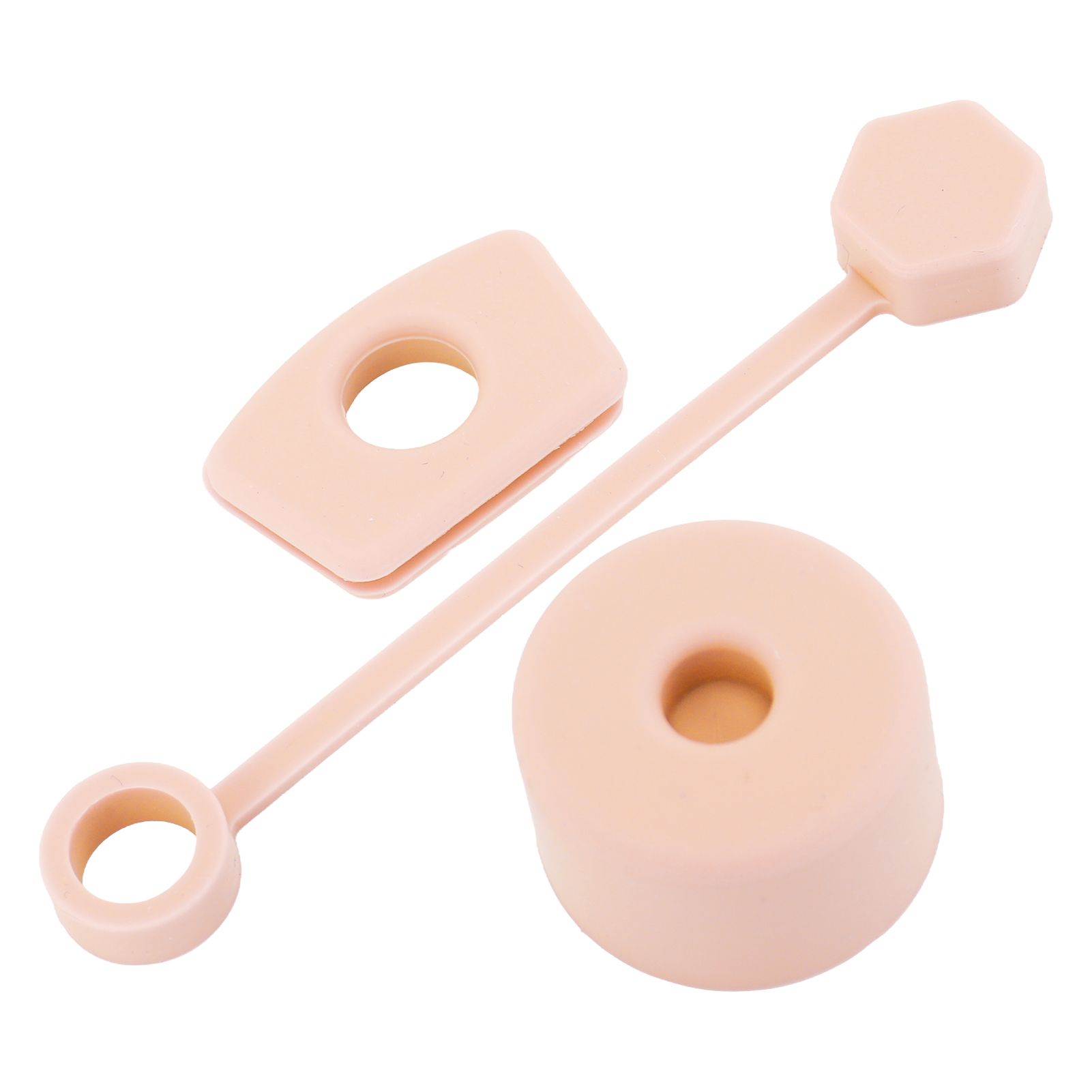 4 Set Silicone Spill Proof Stopper Set Tumbler Accessories Including Straw Cover Cap Square Leak Stopper Round Lid Stopper Plug Pink - Image 5