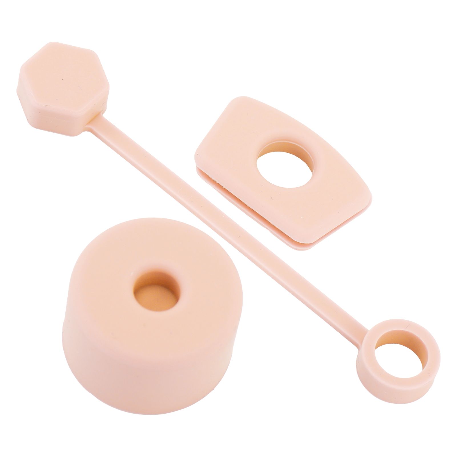4 Set Silicone Spill Proof Stopper Set Tumbler Accessories Including Straw Cover Cap Square Leak Stopper Round Lid Stopper Plug Pink - Image 6