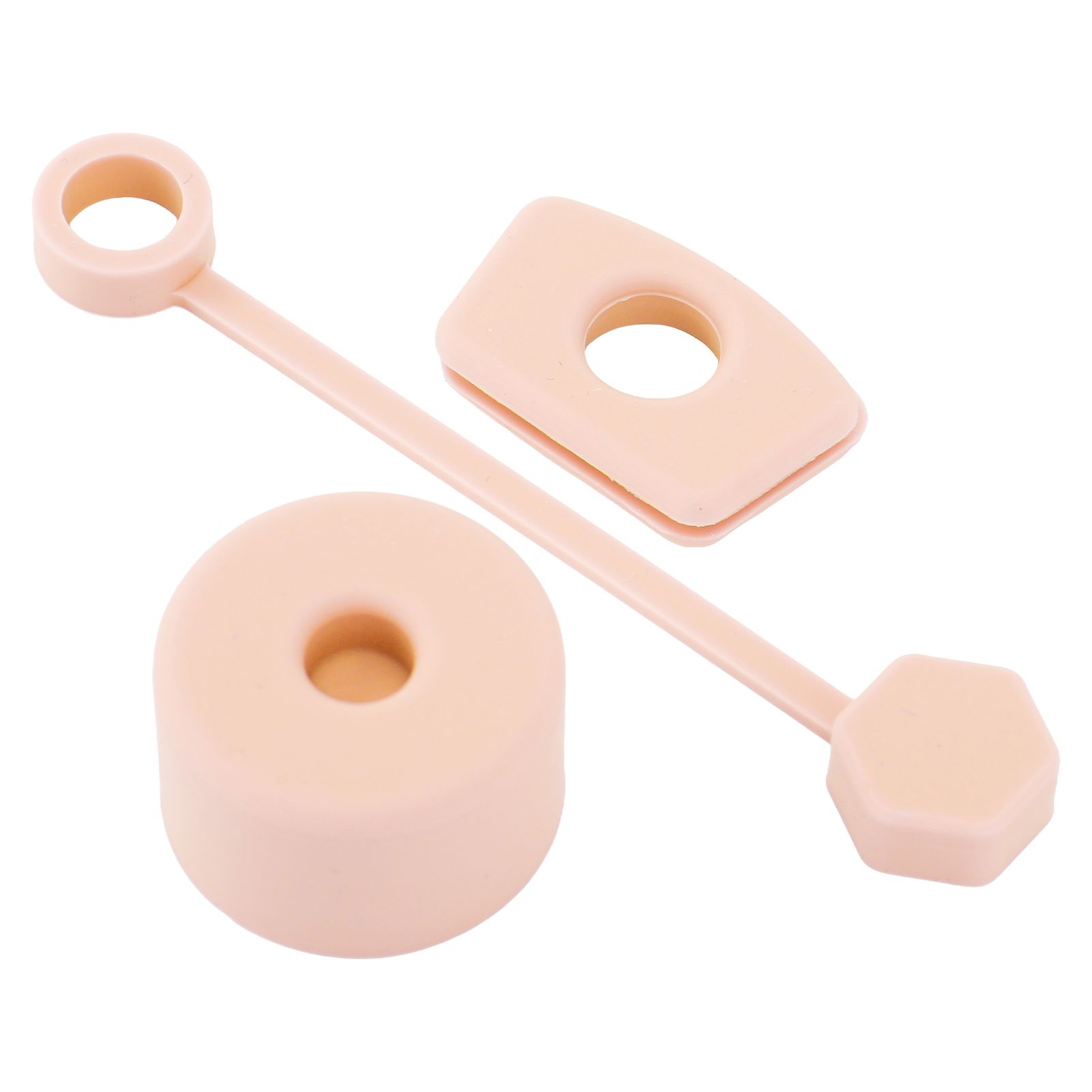4 Set Silicone Spill Proof Stopper Set Tumbler Accessories Including Straw Cover Cap Square Leak Stopper Round Lid Stopper Plug Pink - Image 7