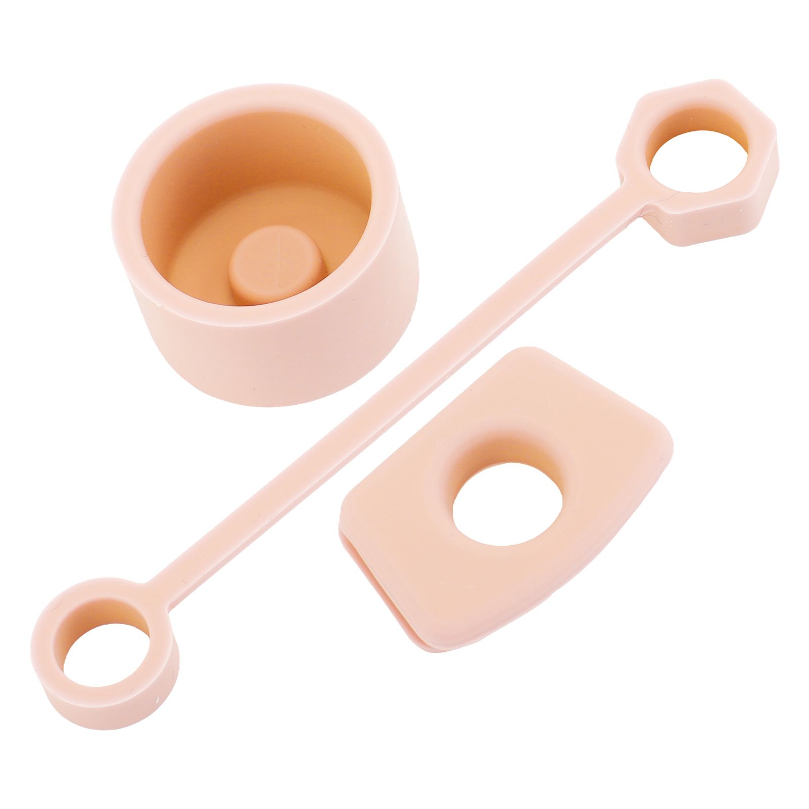4 Set Silicone Spill Proof Stopper Set Tumbler Accessories Including Straw Cover Cap Square Leak Stopper Round Lid Stopper Plug Pink - Image 8