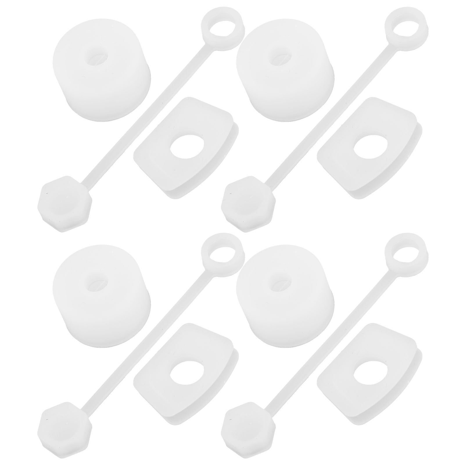 4 Set Silicone Spill Proof Stopper Set Tumbler Accessories Including Straw Cover Cap Square Leak Stopper Round Lid Stopper Plug Transparent White - Image 1