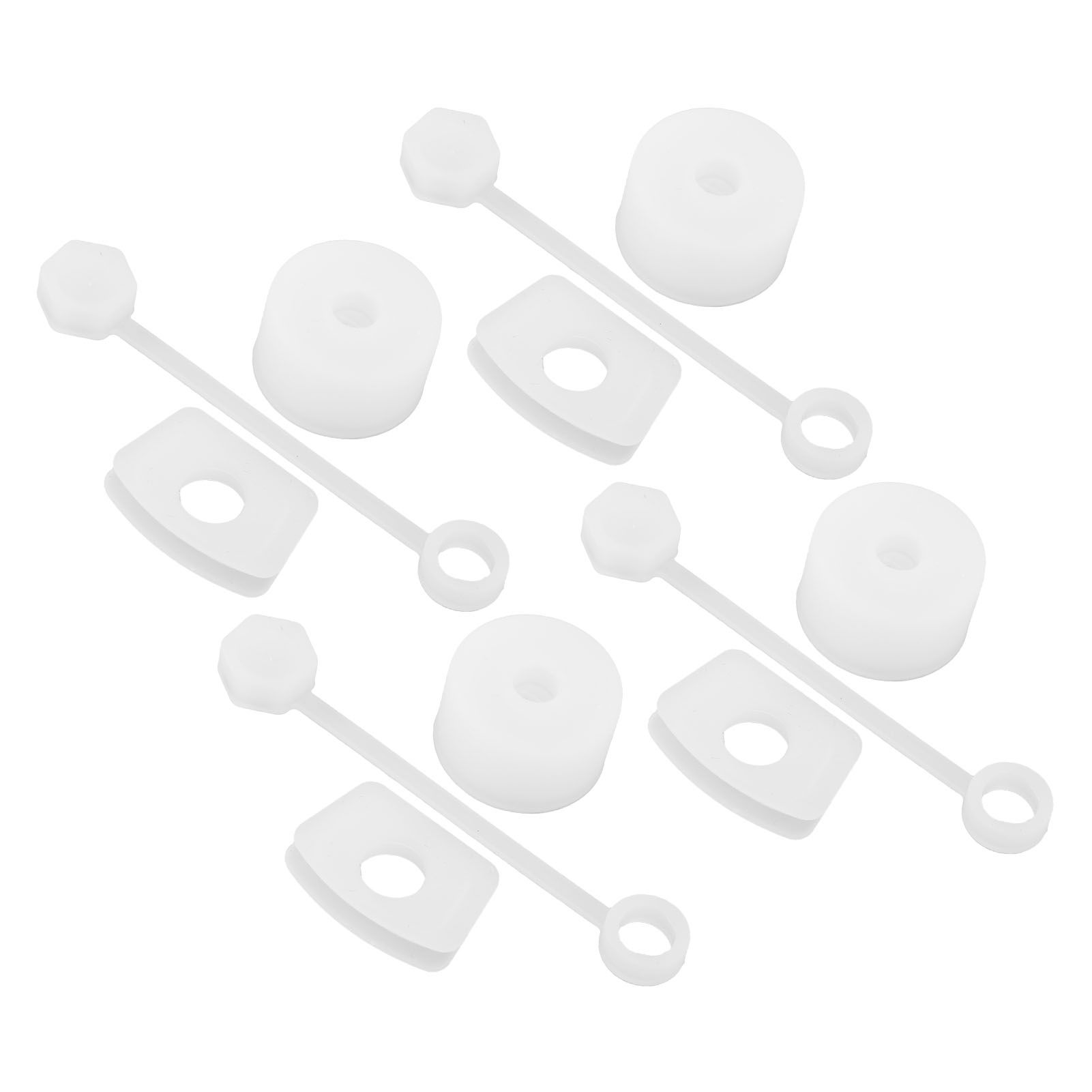 4 Set Silicone Spill Proof Stopper Set Tumbler Accessories Including Straw Cover Cap Square Leak Stopper Round Lid Stopper Plug Transparent White - Image 3