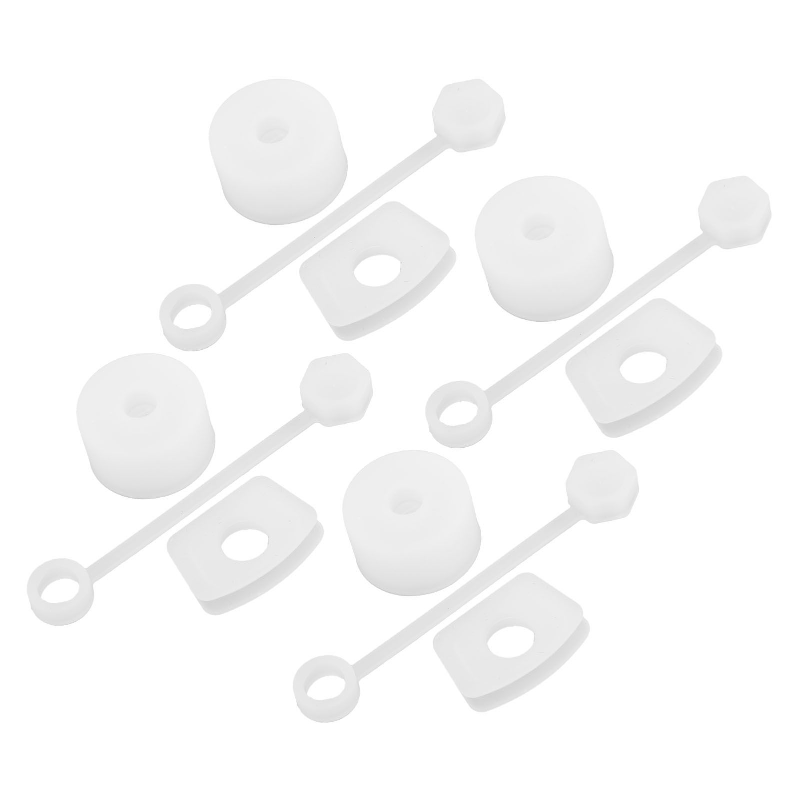 4 Set Silicone Spill Proof Stopper Set Tumbler Accessories Including Straw Cover Cap Square Leak Stopper Round Lid Stopper Plug Transparent White - Image 4