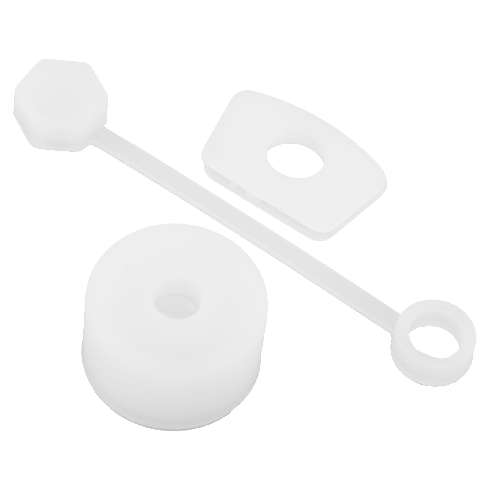 4 Set Silicone Spill Proof Stopper Set Tumbler Accessories Including Straw Cover Cap Square Leak Stopper Round Lid Stopper Plug Transparent White - Image 6