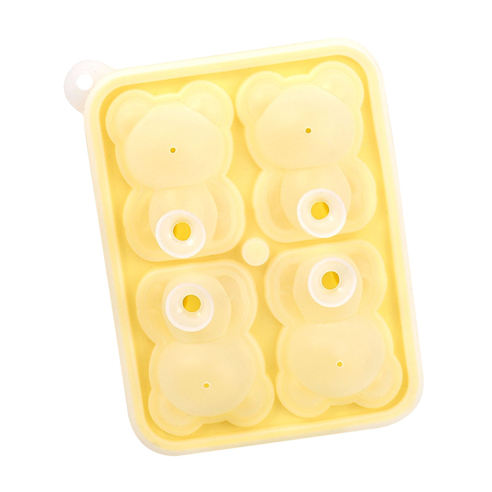 Little Bear Shape Ice Mold 4 Grids Silicone Ice Block Mould for Making Ice Cream Cake Candle Yellow - Image 4