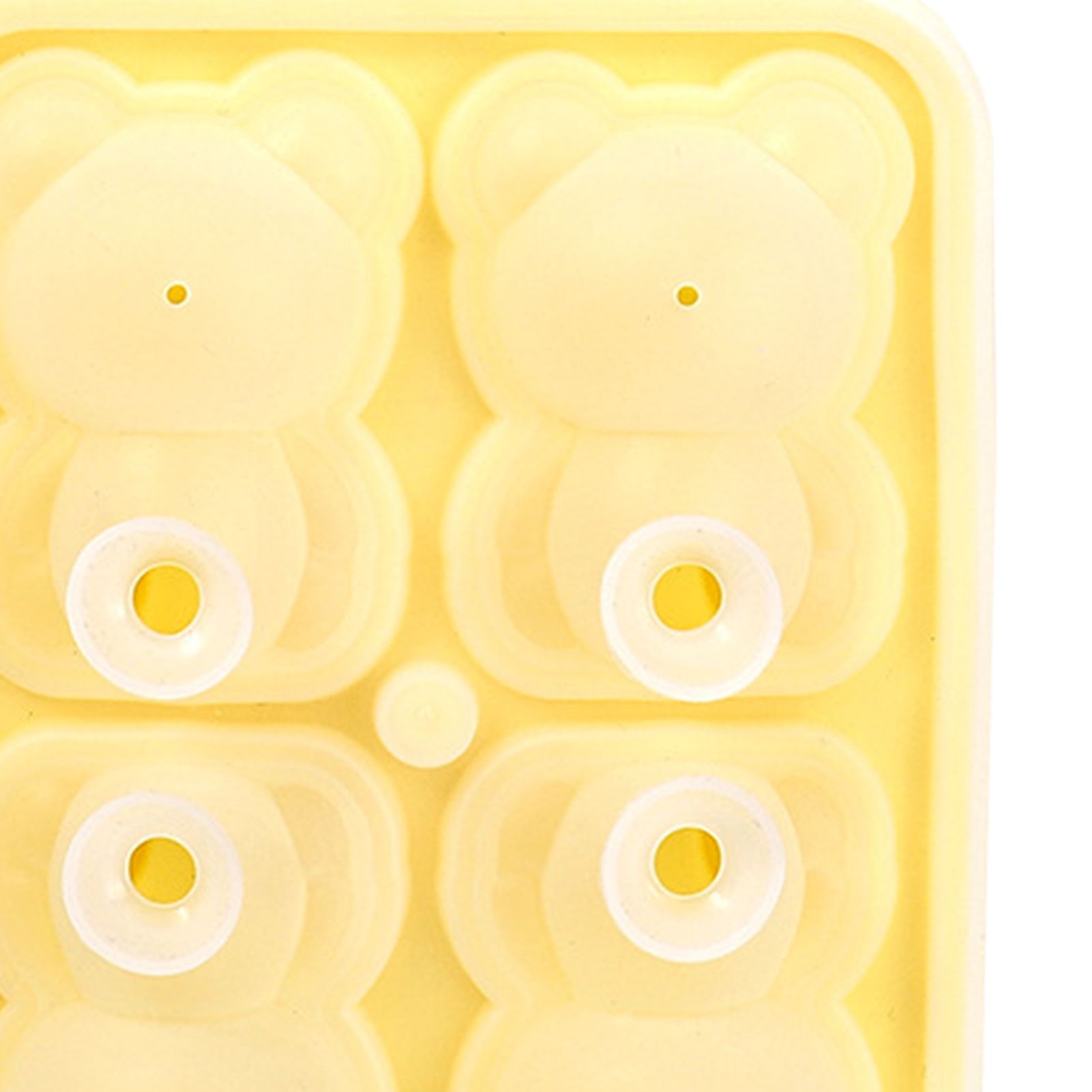 Little Bear Shape Ice Mold 4 Grids Silicone Ice Block Mould for Making Ice Cream Cake Candle Yellow - Image 8