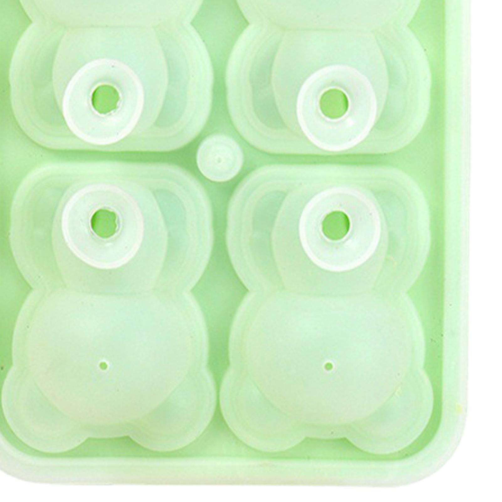 Little Bear Shape Ice Mold 4 Grids Silicone Ice Block Mould for Making Ice Cream Cake Candle Green - Image 7
